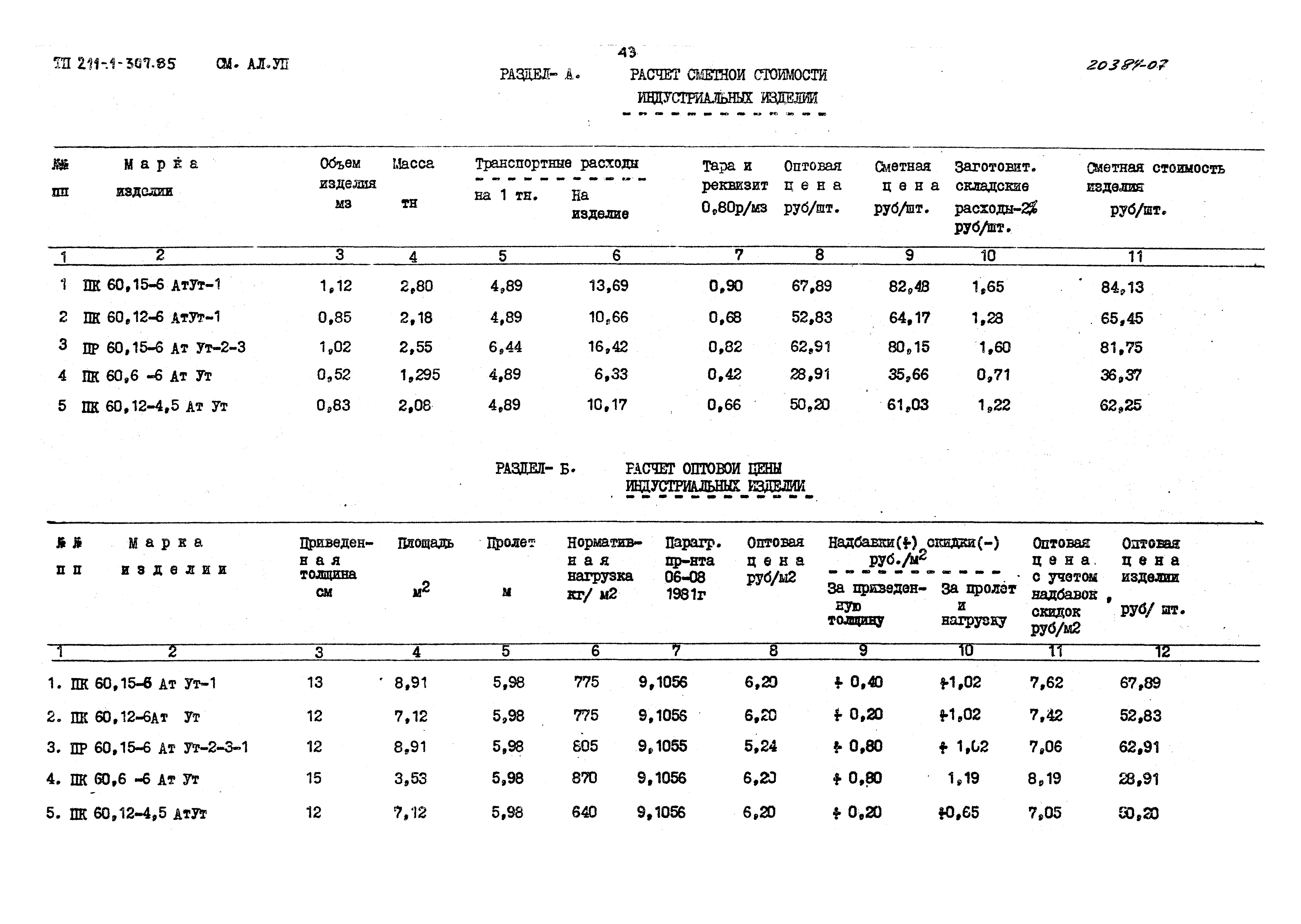 Типовой проект 211-1-307.85