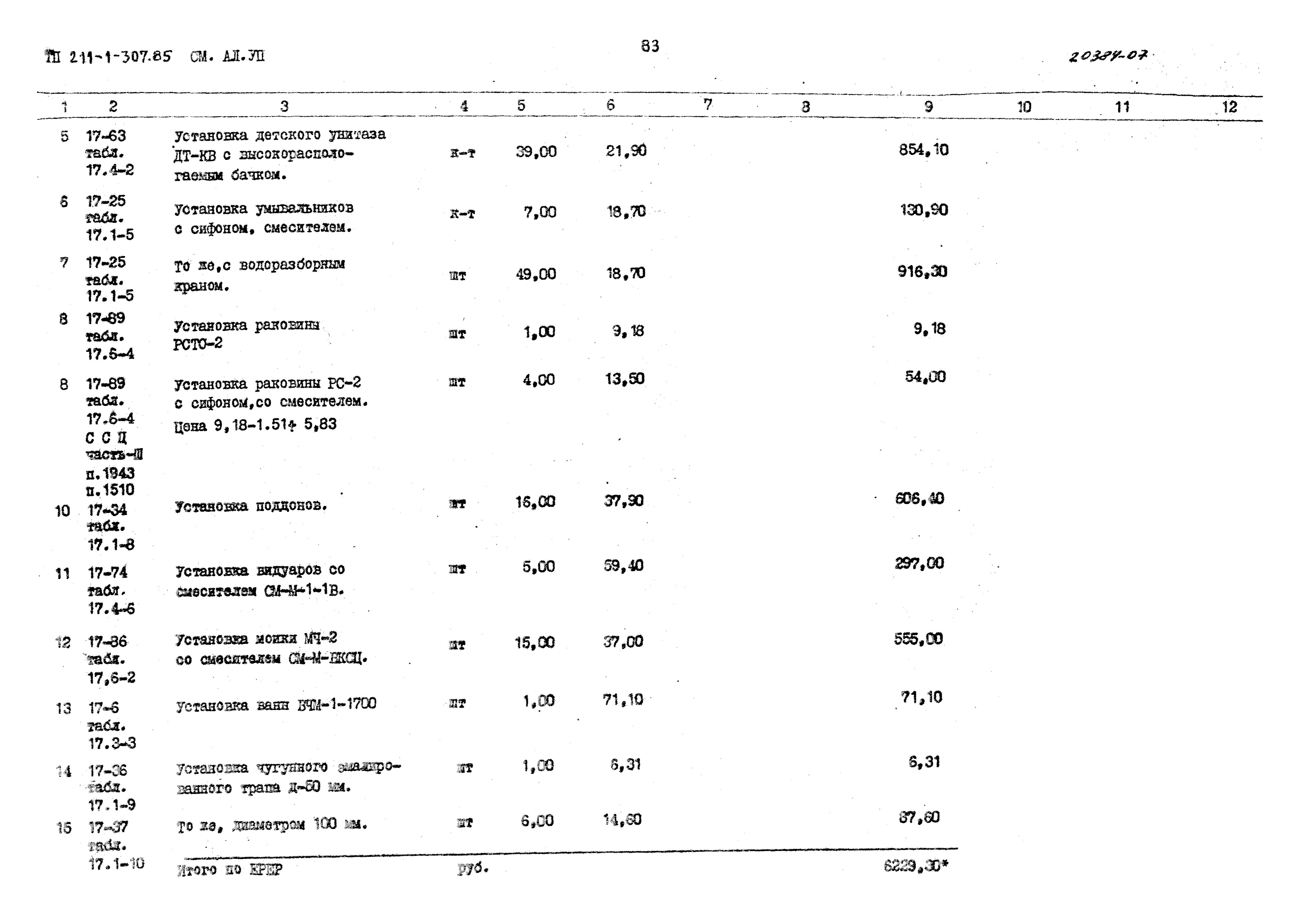 Типовой проект 211-1-307.85