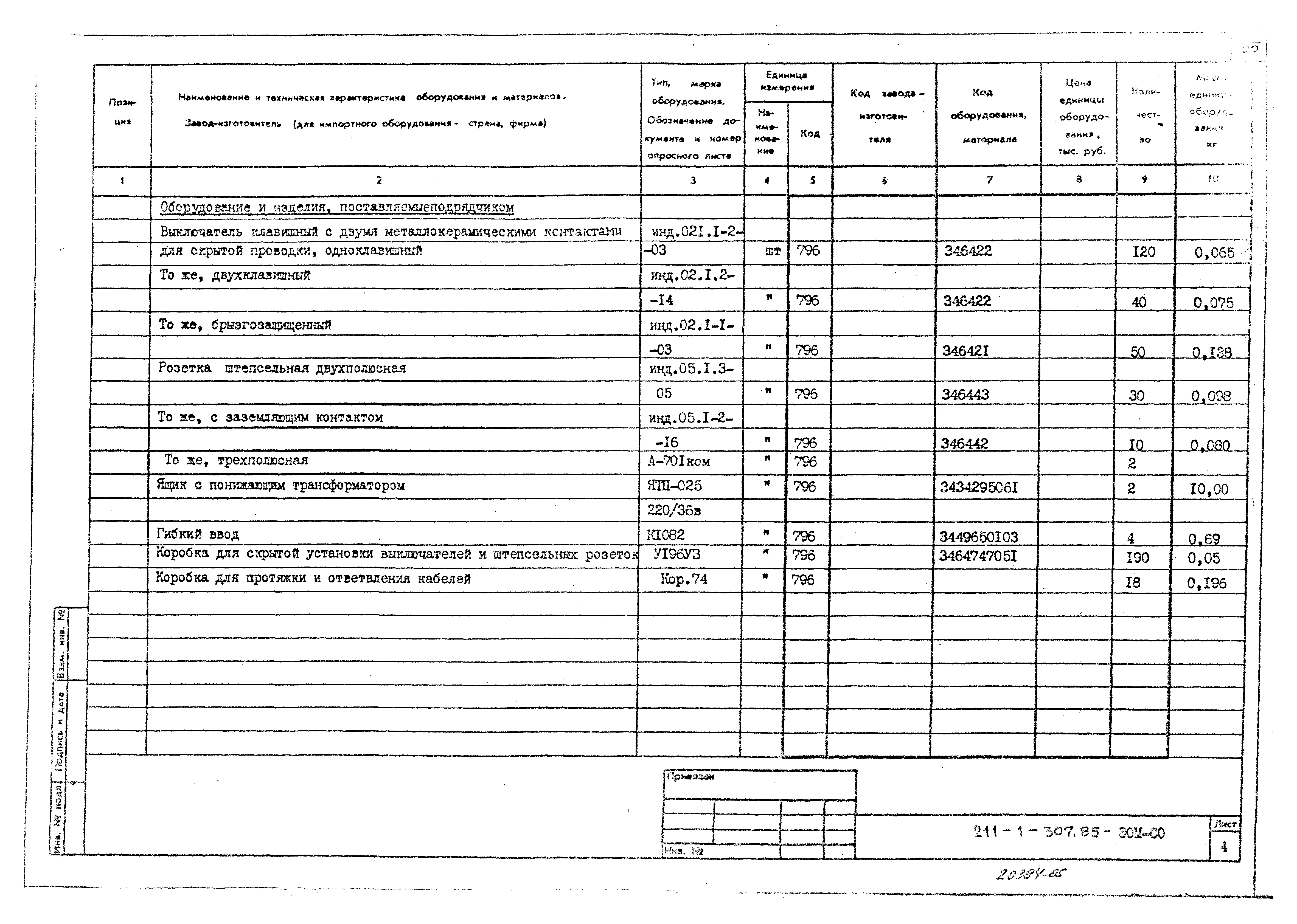 Типовой проект 211-1-307.85