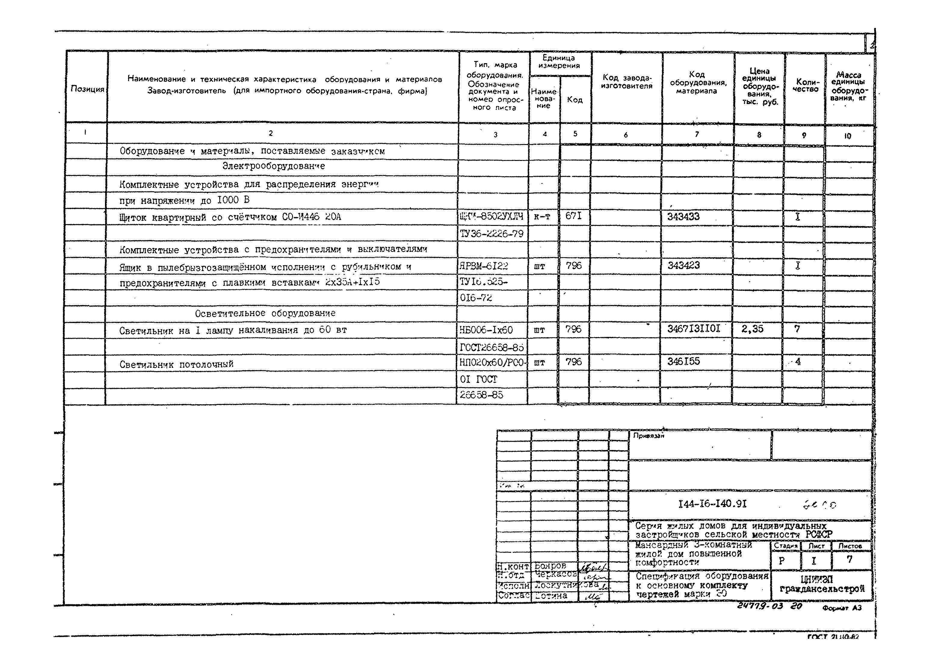 Типовой проект 144-16-140.91