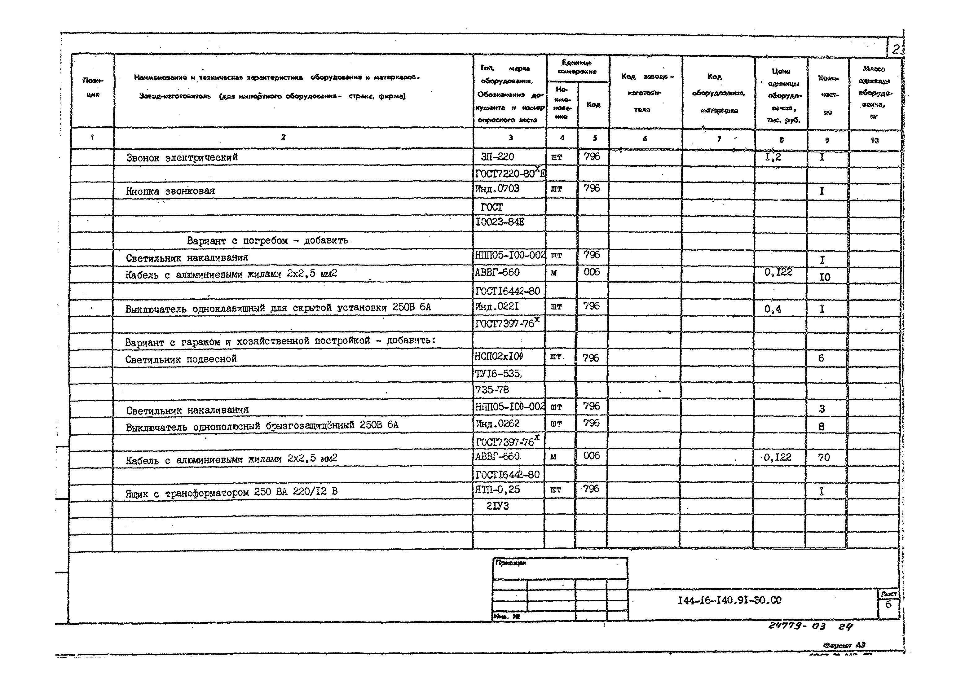 Типовой проект 144-16-140.91