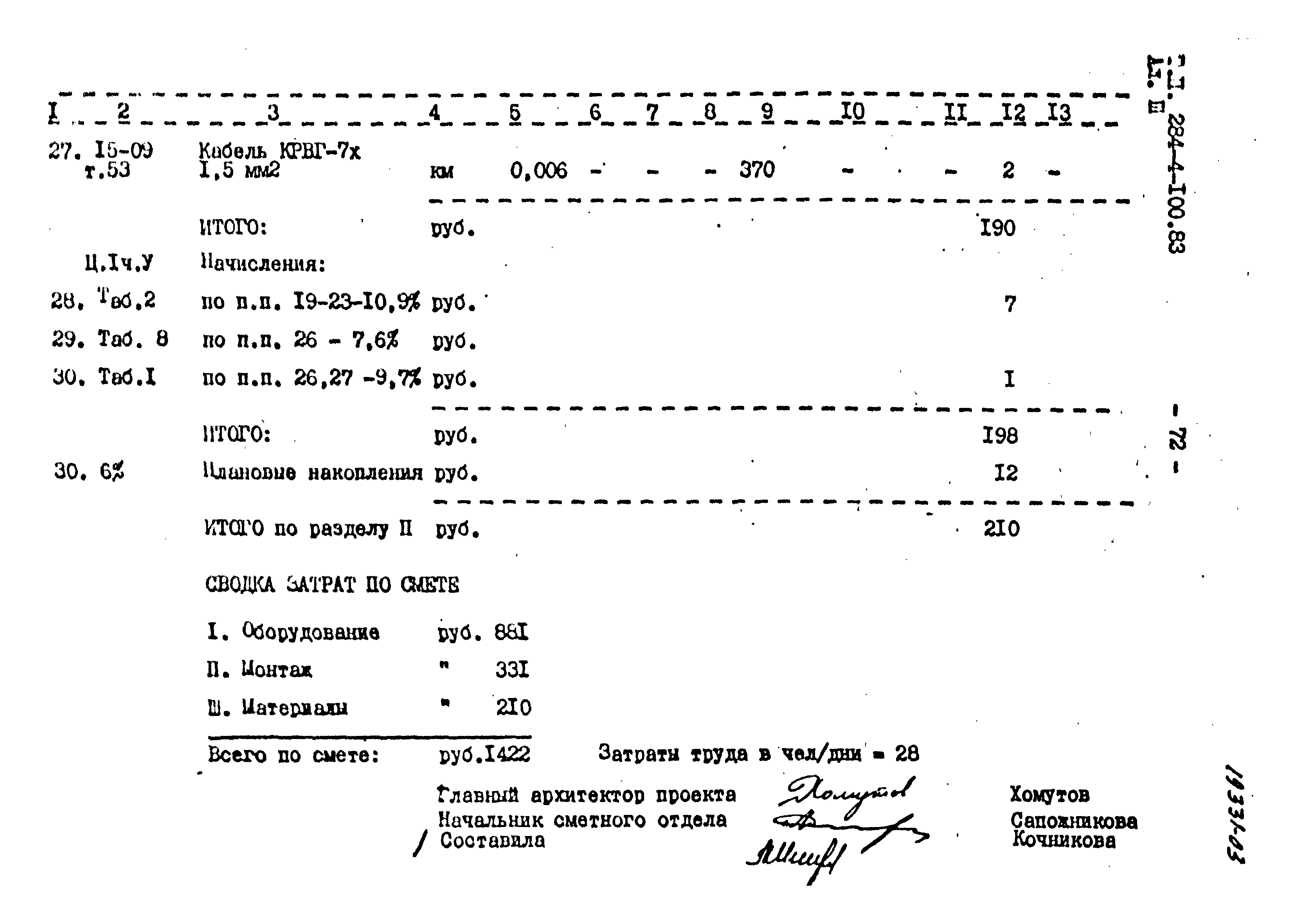 Типовой проект 284-4-100.83