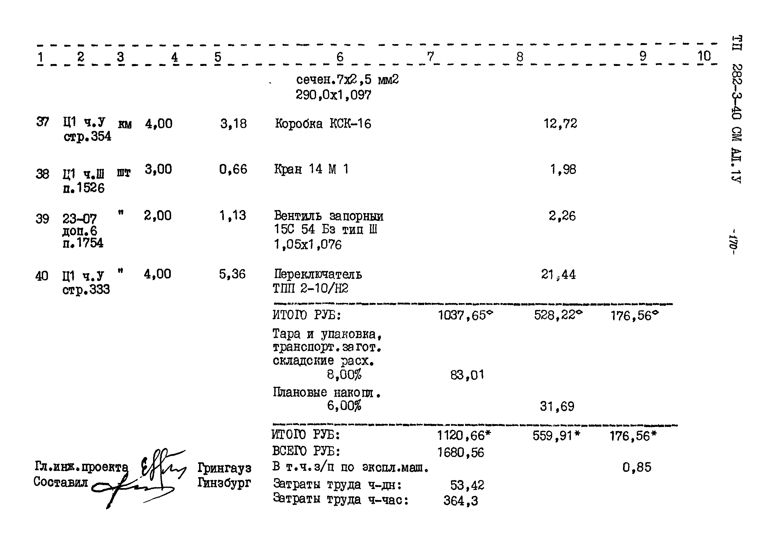 Типовой проект 282-3-40