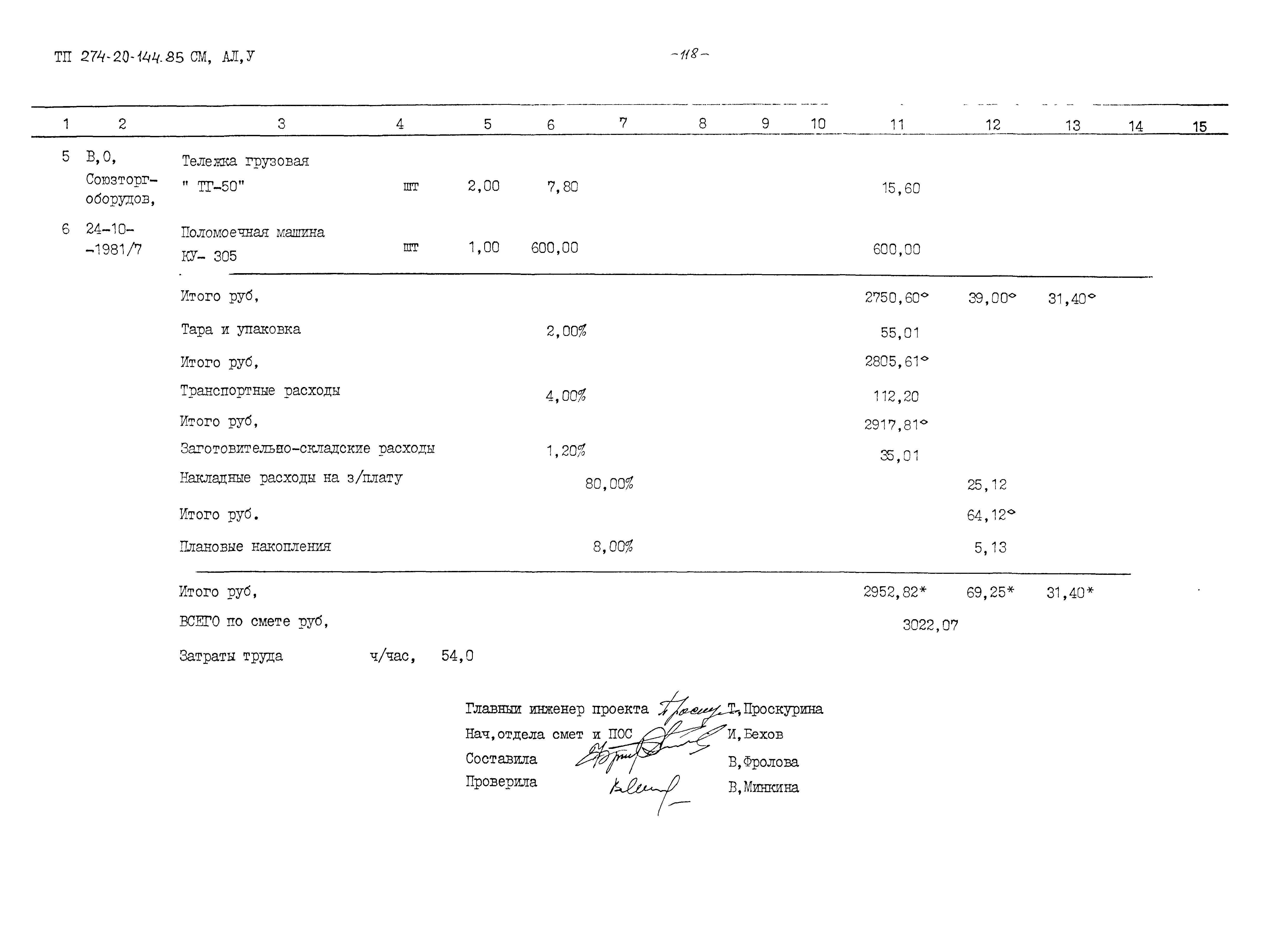 Типовой проект 274-20-144.85