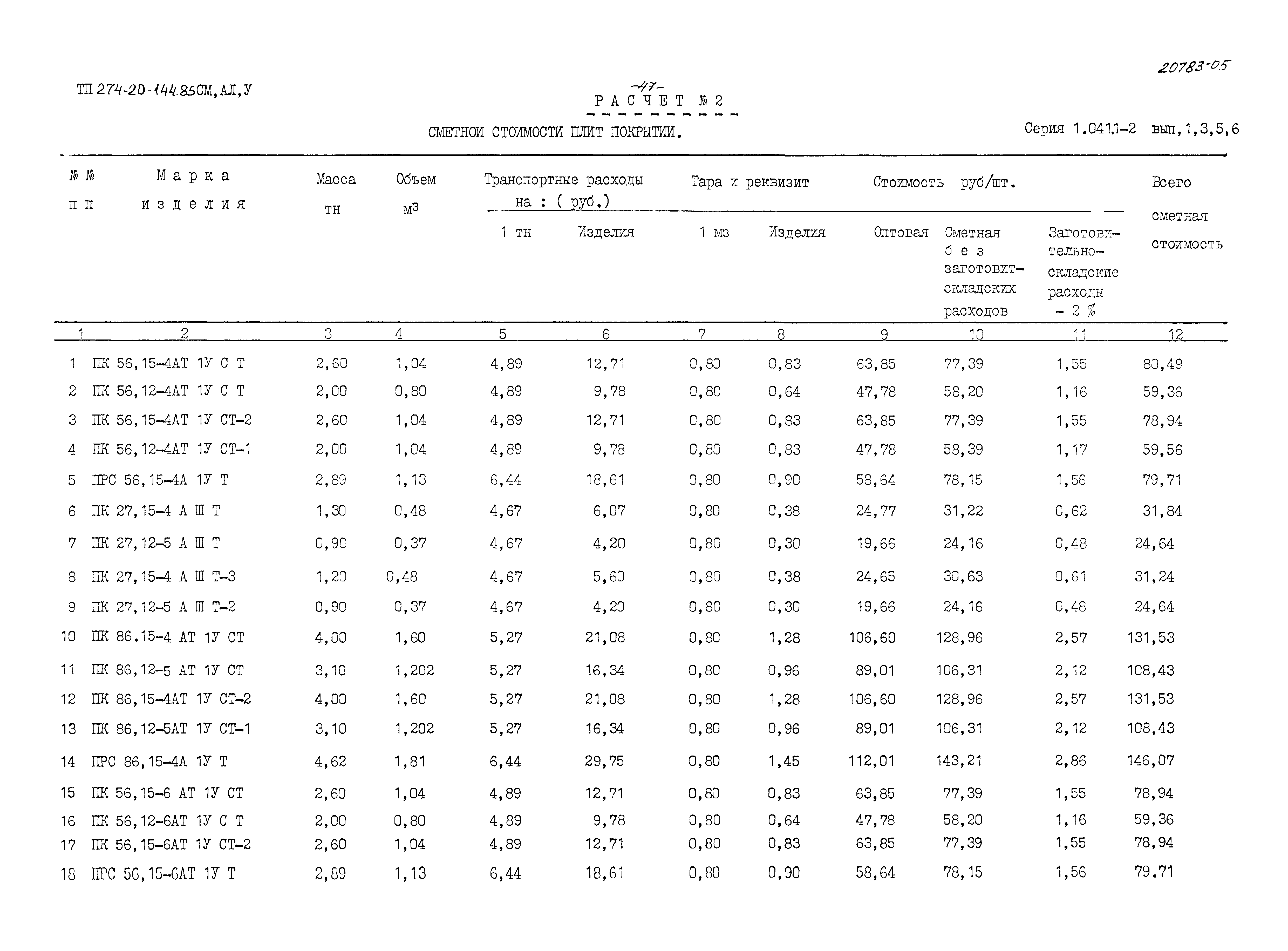 Типовой проект 274-20-144.85