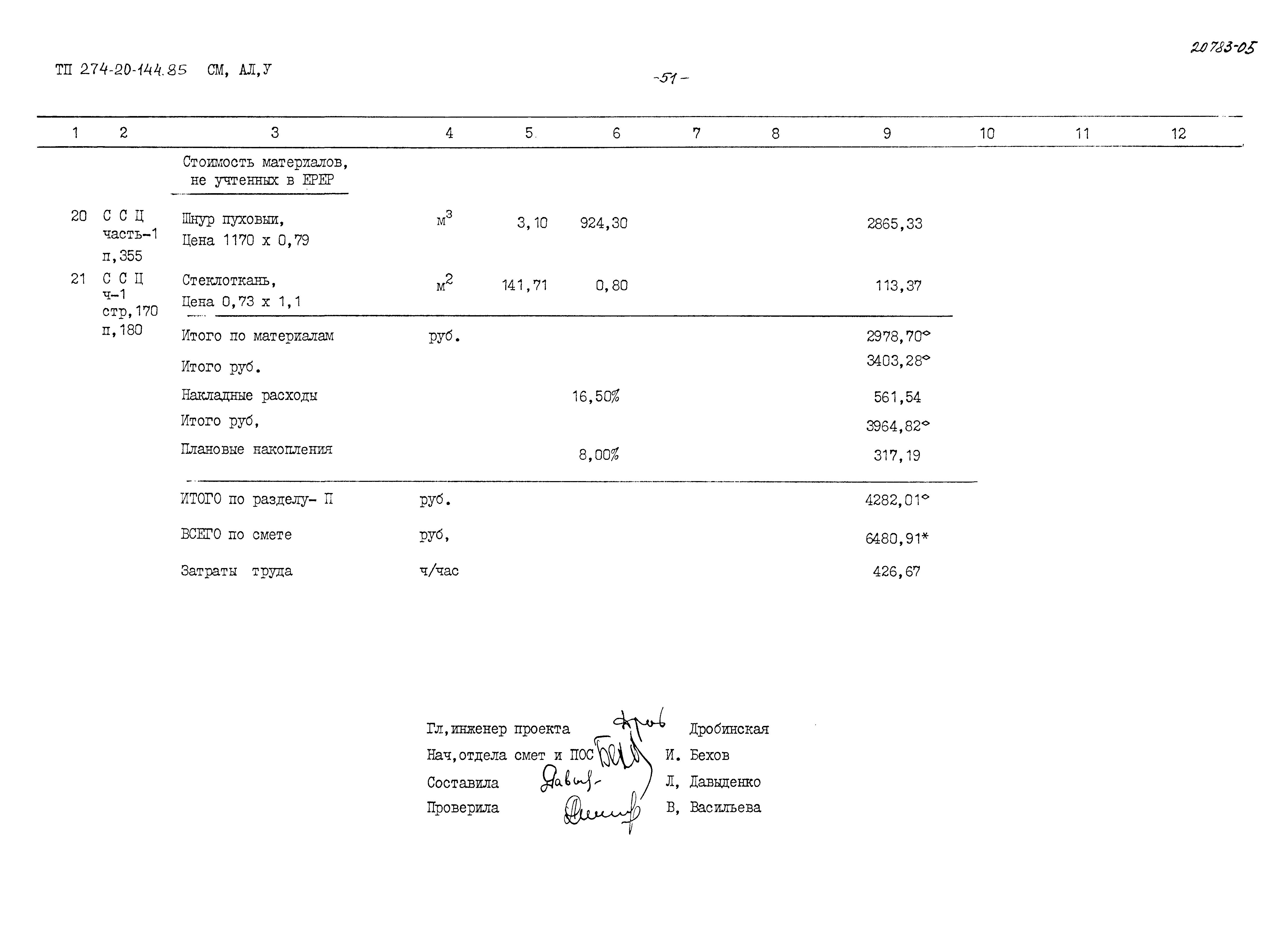 Типовой проект 274-20-144.85