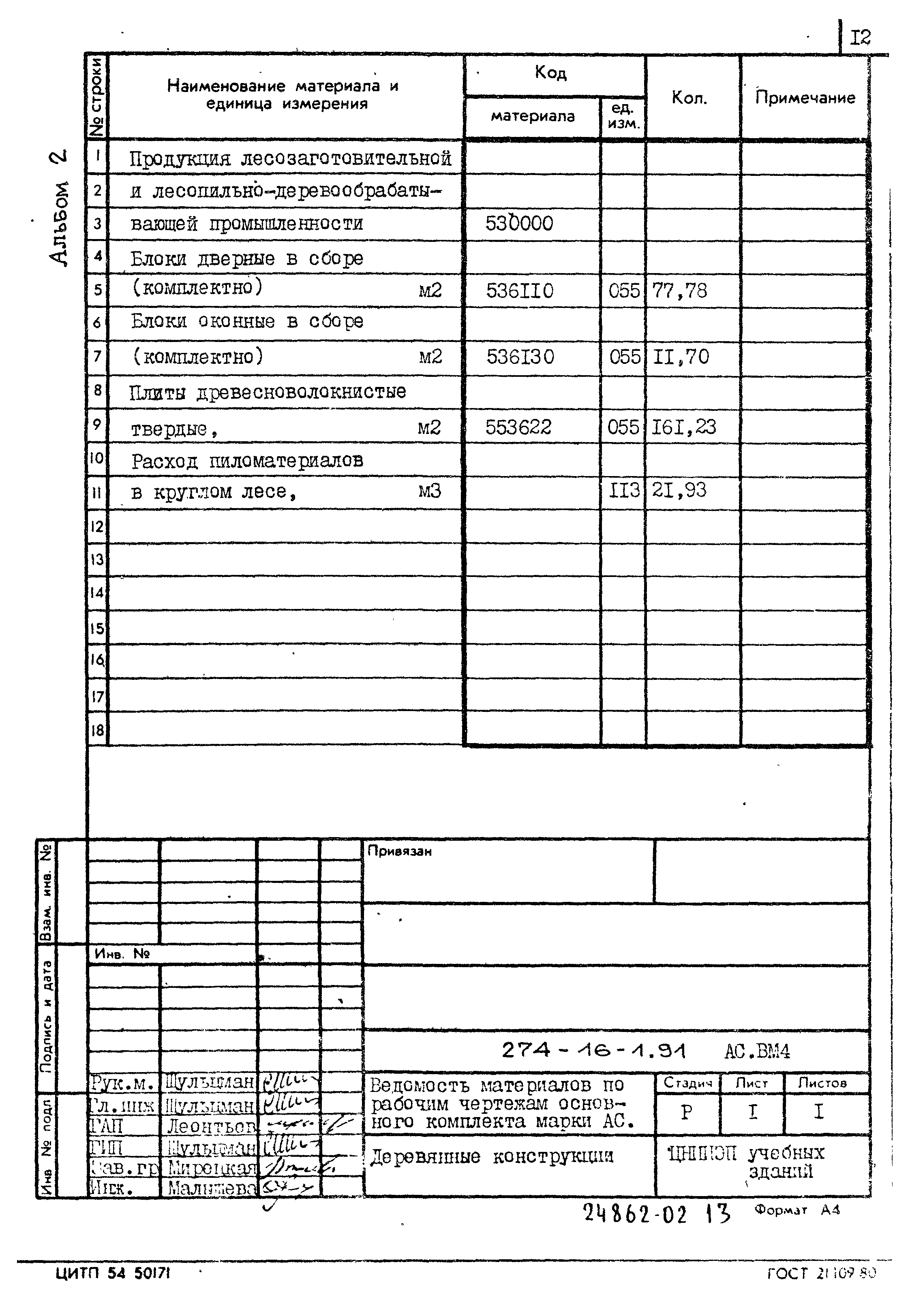 Типовой проект 274-16-1.91