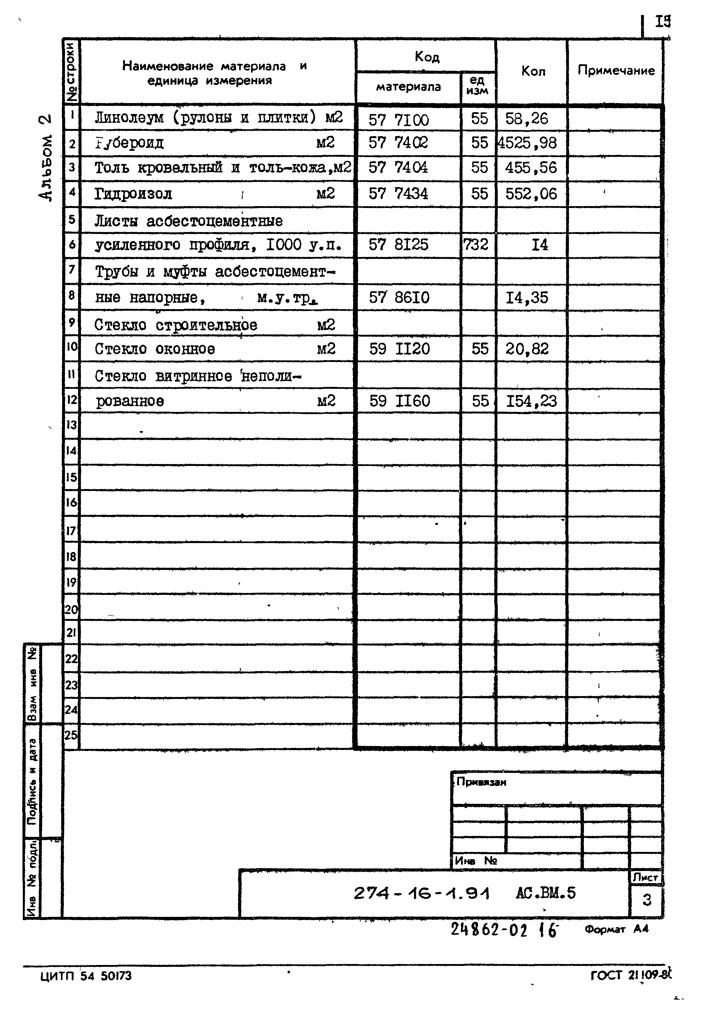 Типовой проект 274-16-1.91