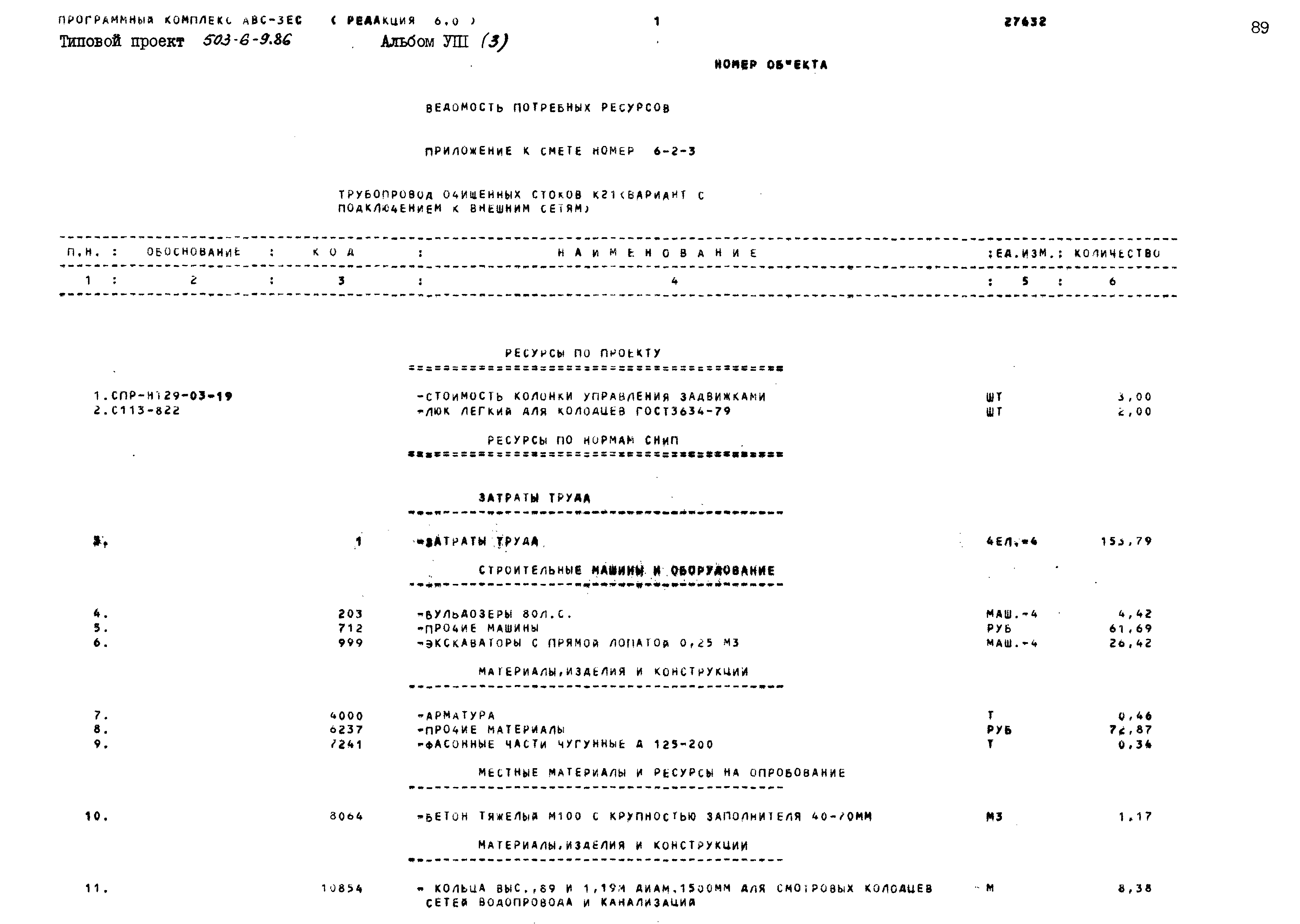 Типовой проект 503-6-9.86