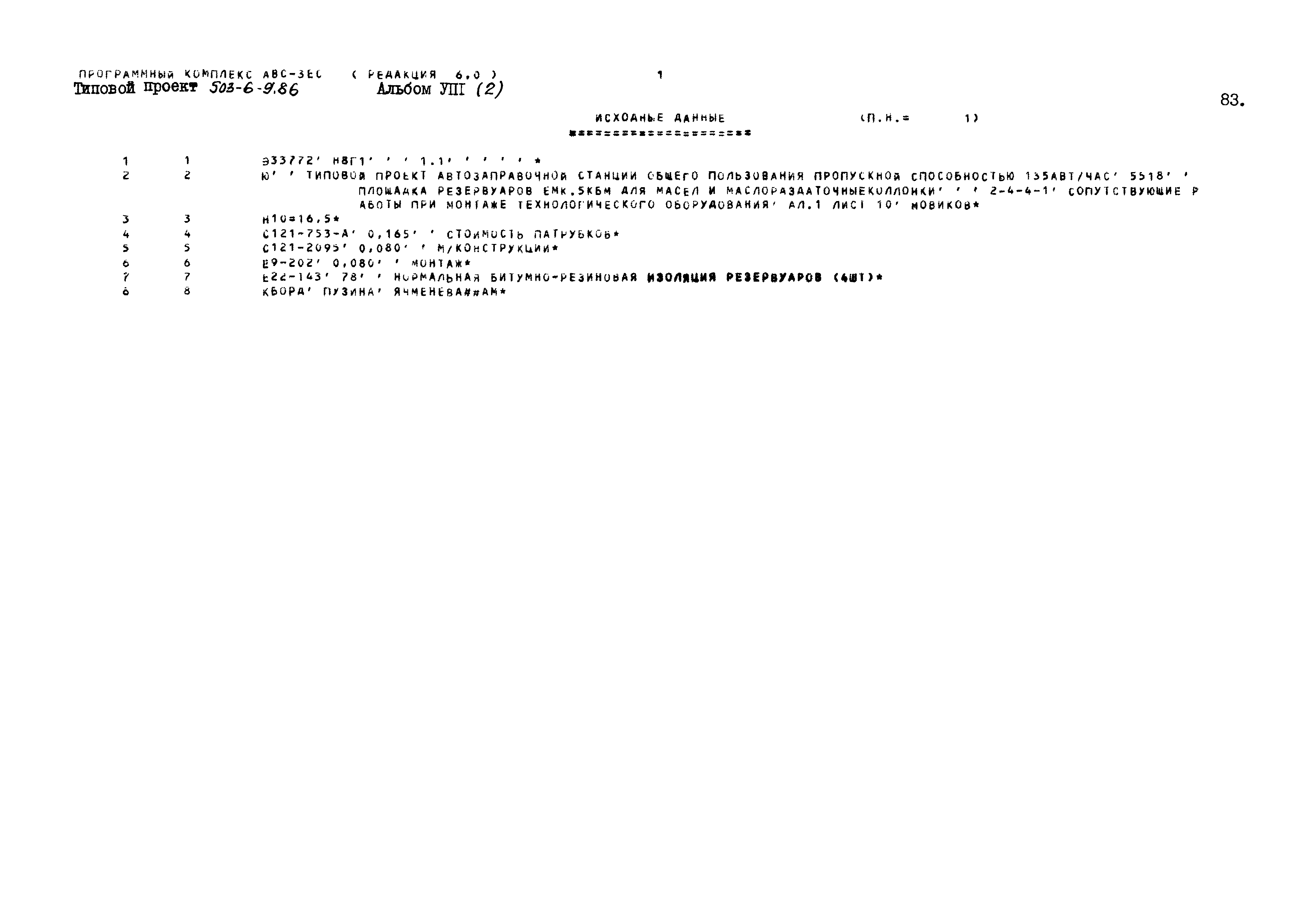 Типовой проект 503-6-9.86