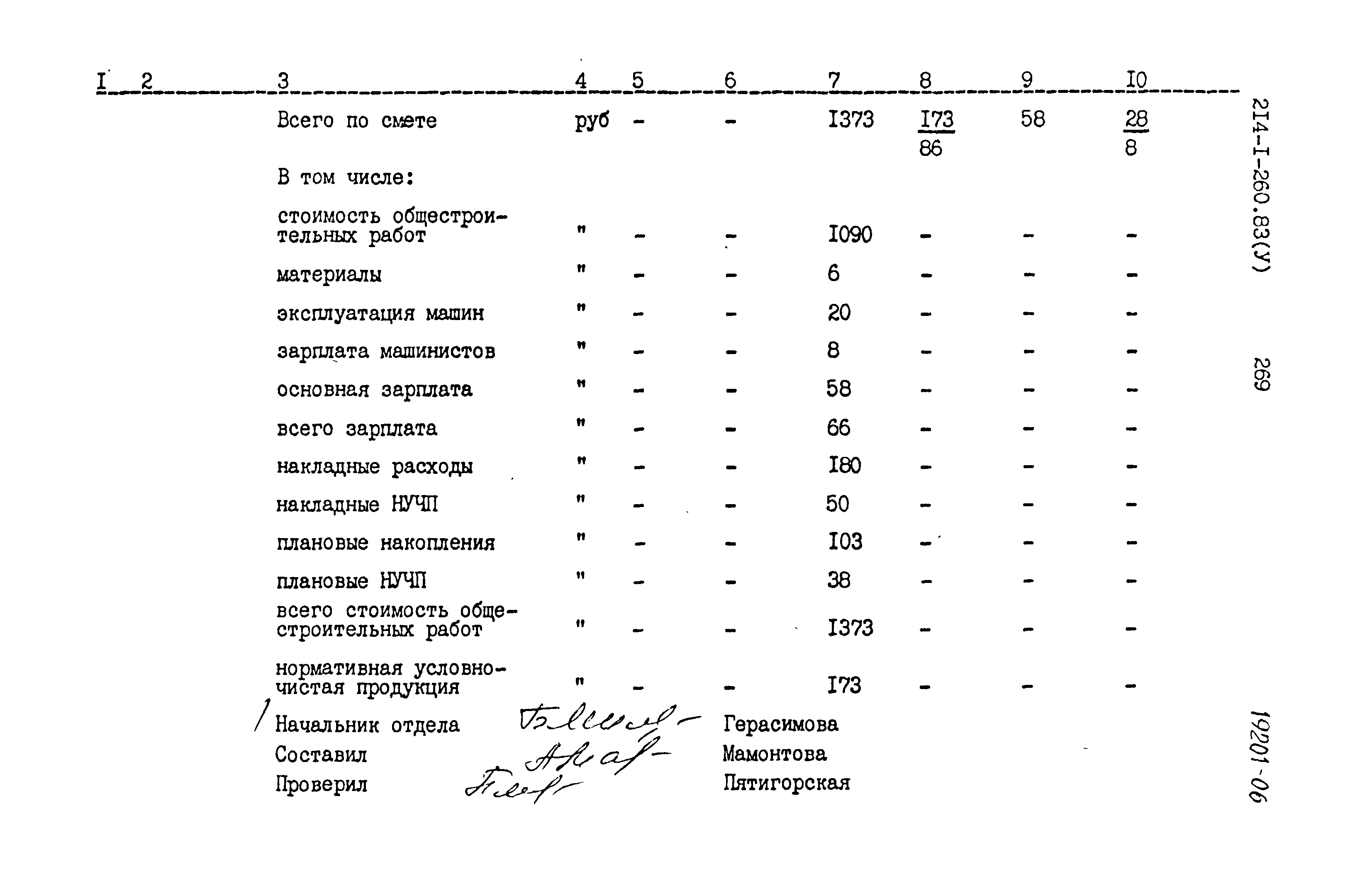 Типовой проект 214-1-260.83