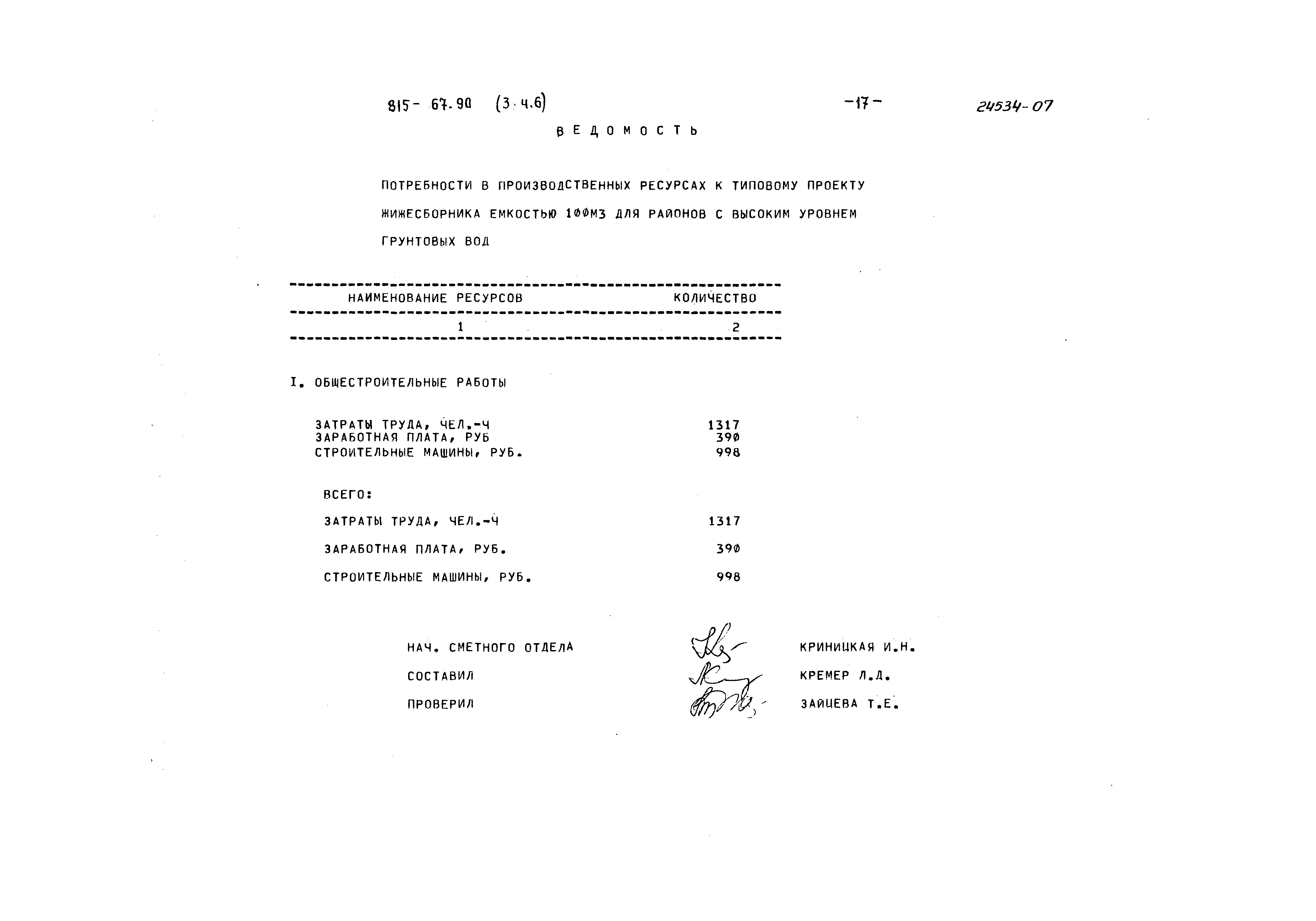 Типовой проект 815-67.90