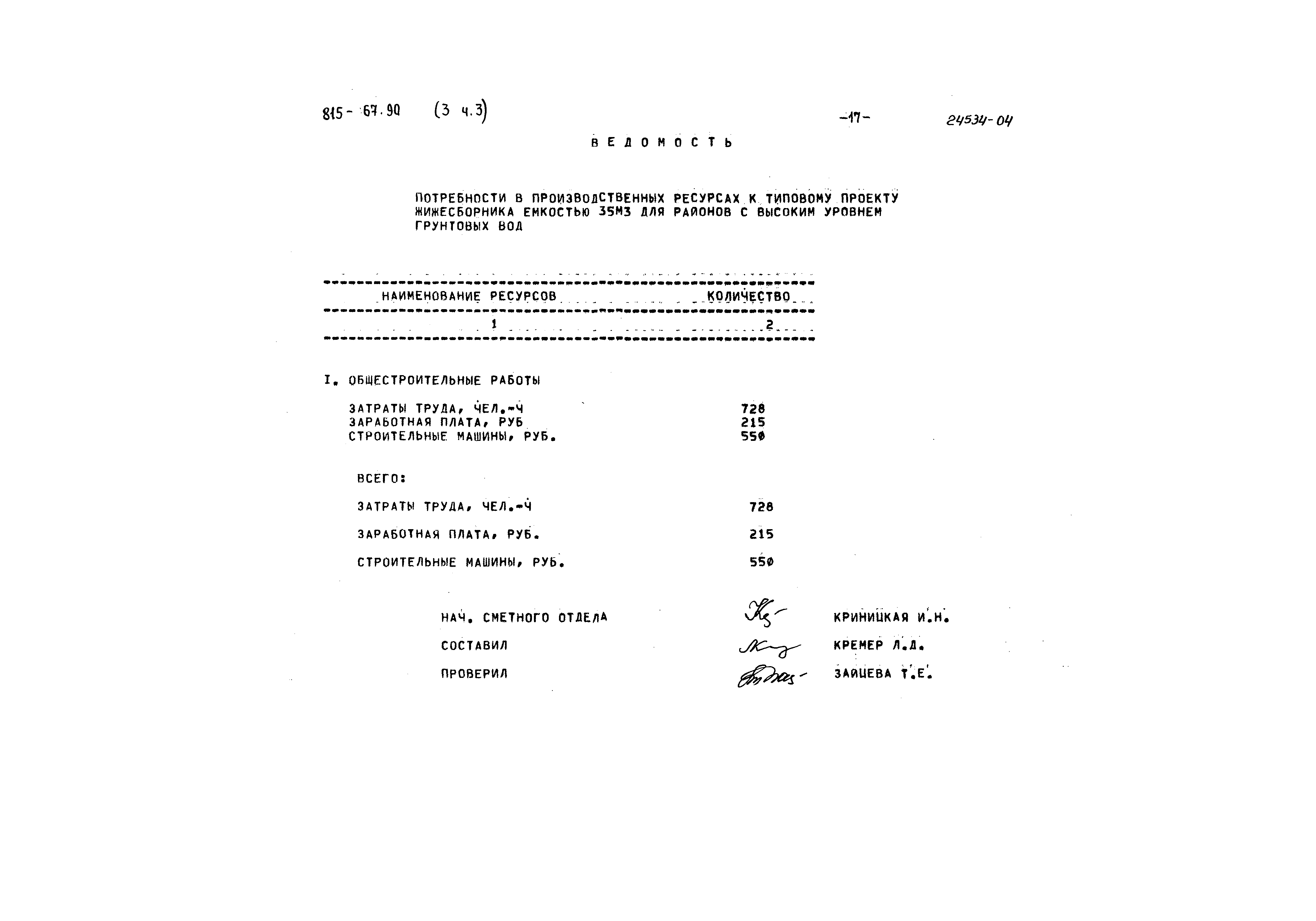 Типовой проект 815-67.90