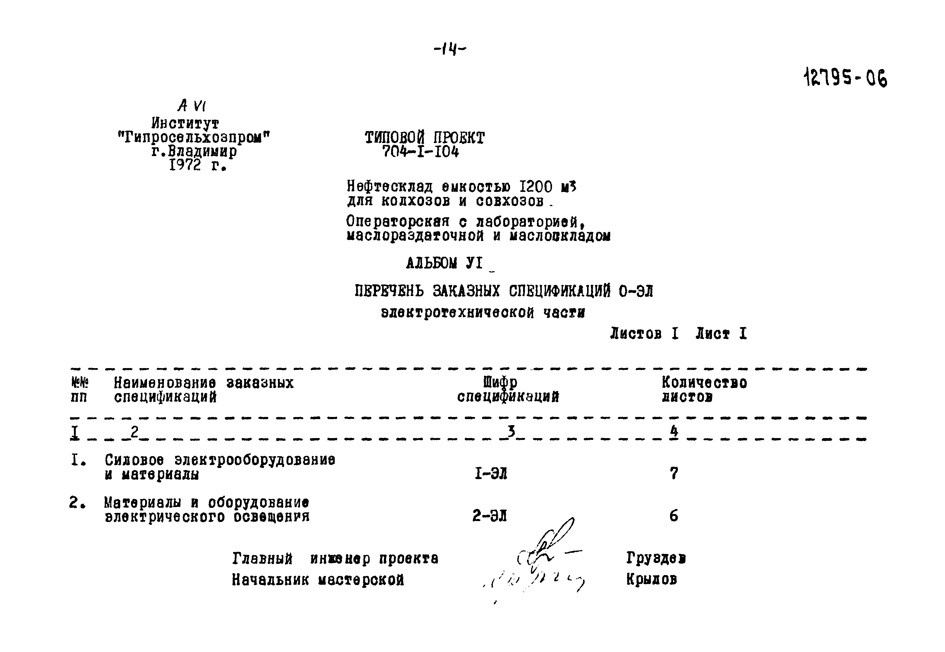 Типовой проект 704-1-104