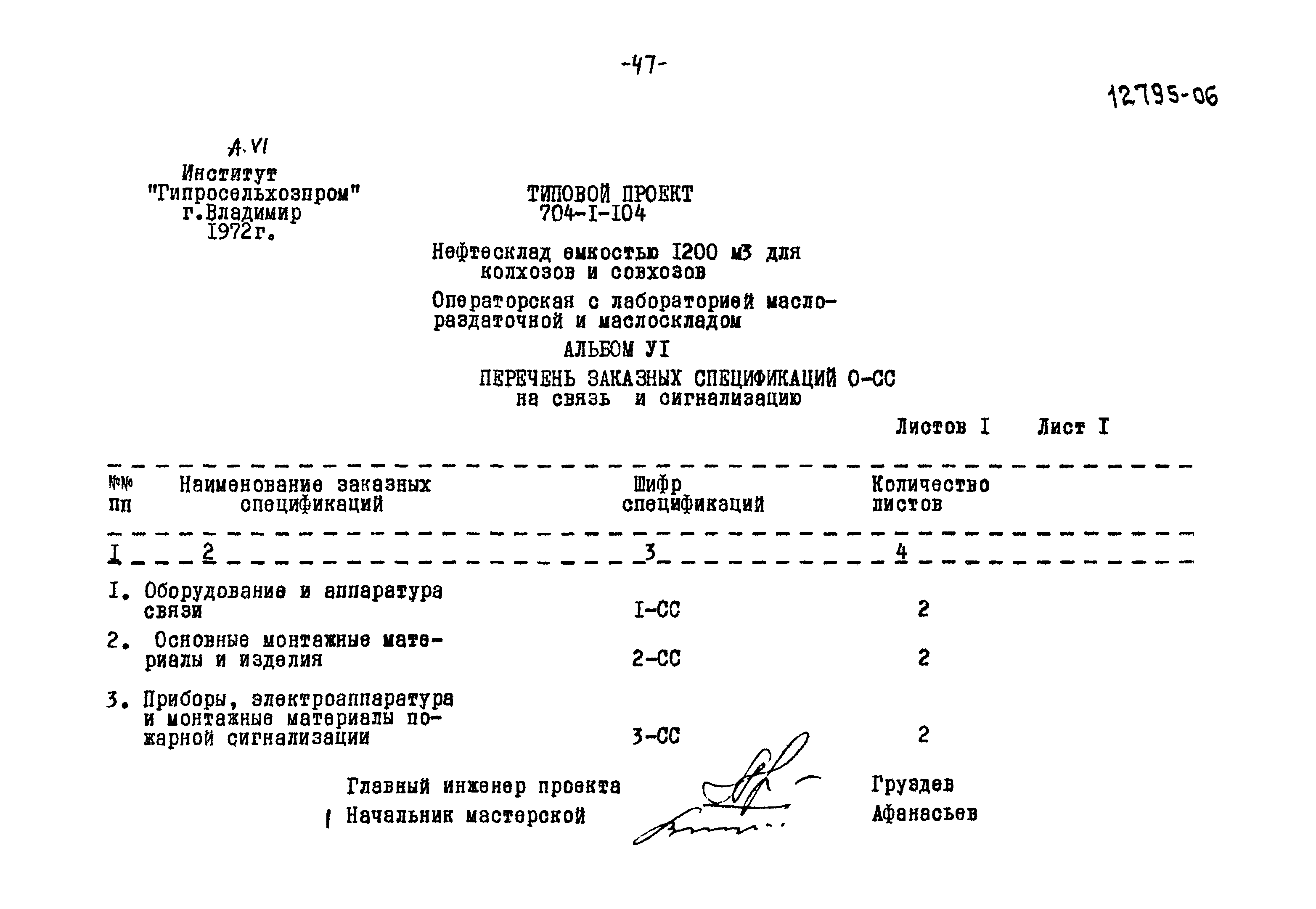 Типовой проект 704-1-104