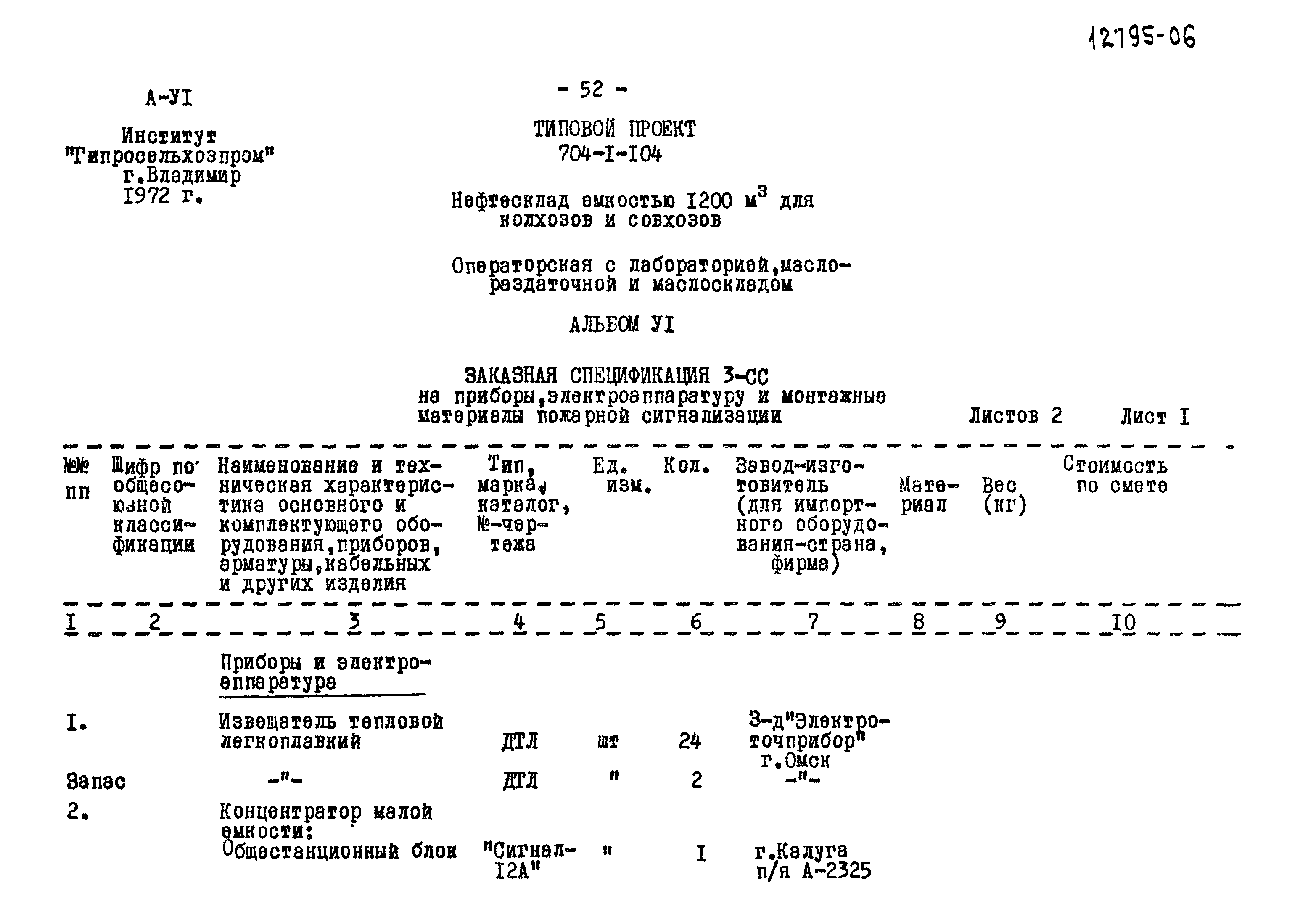 Типовой проект 704-1-104