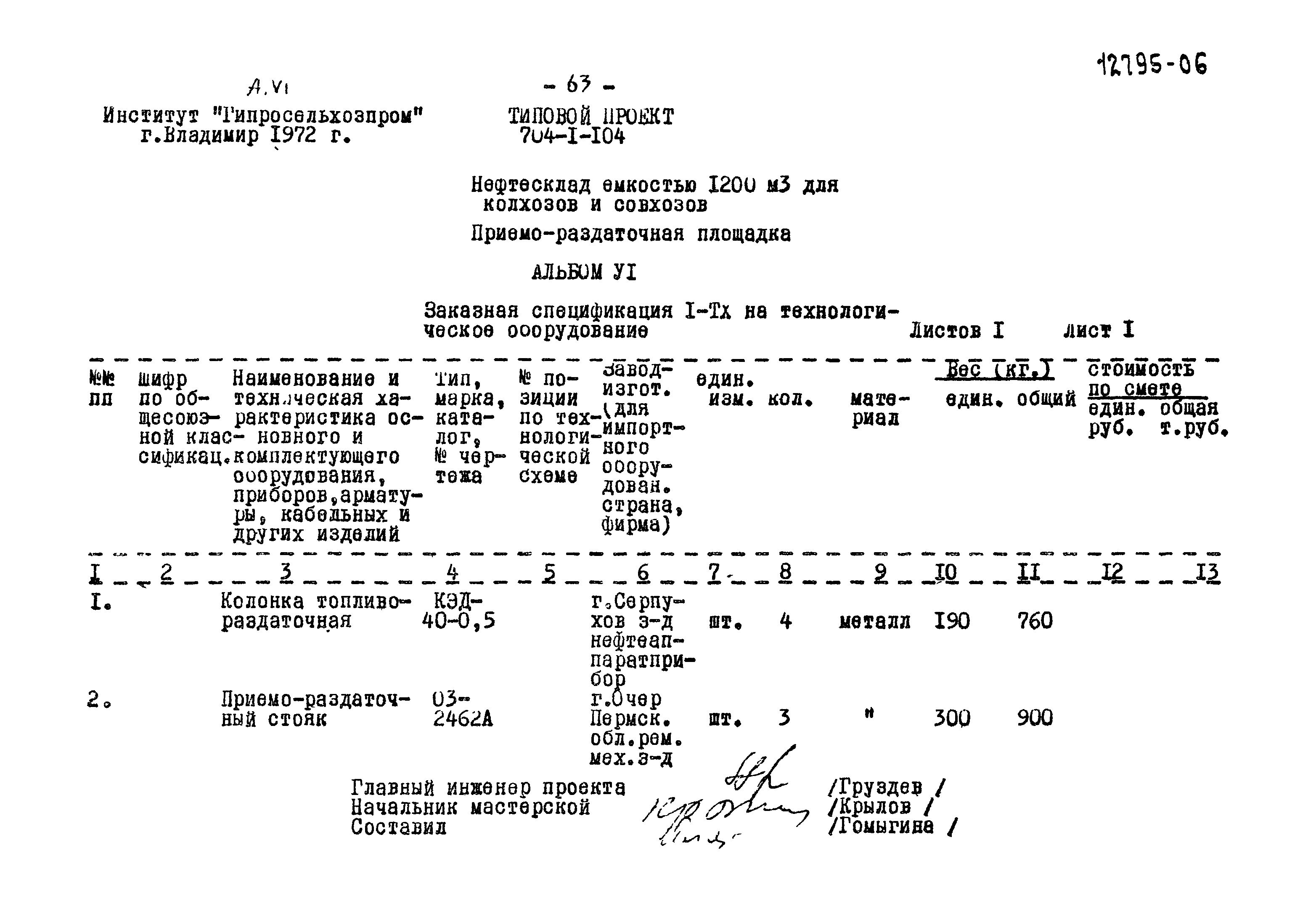 Типовой проект 704-1-104