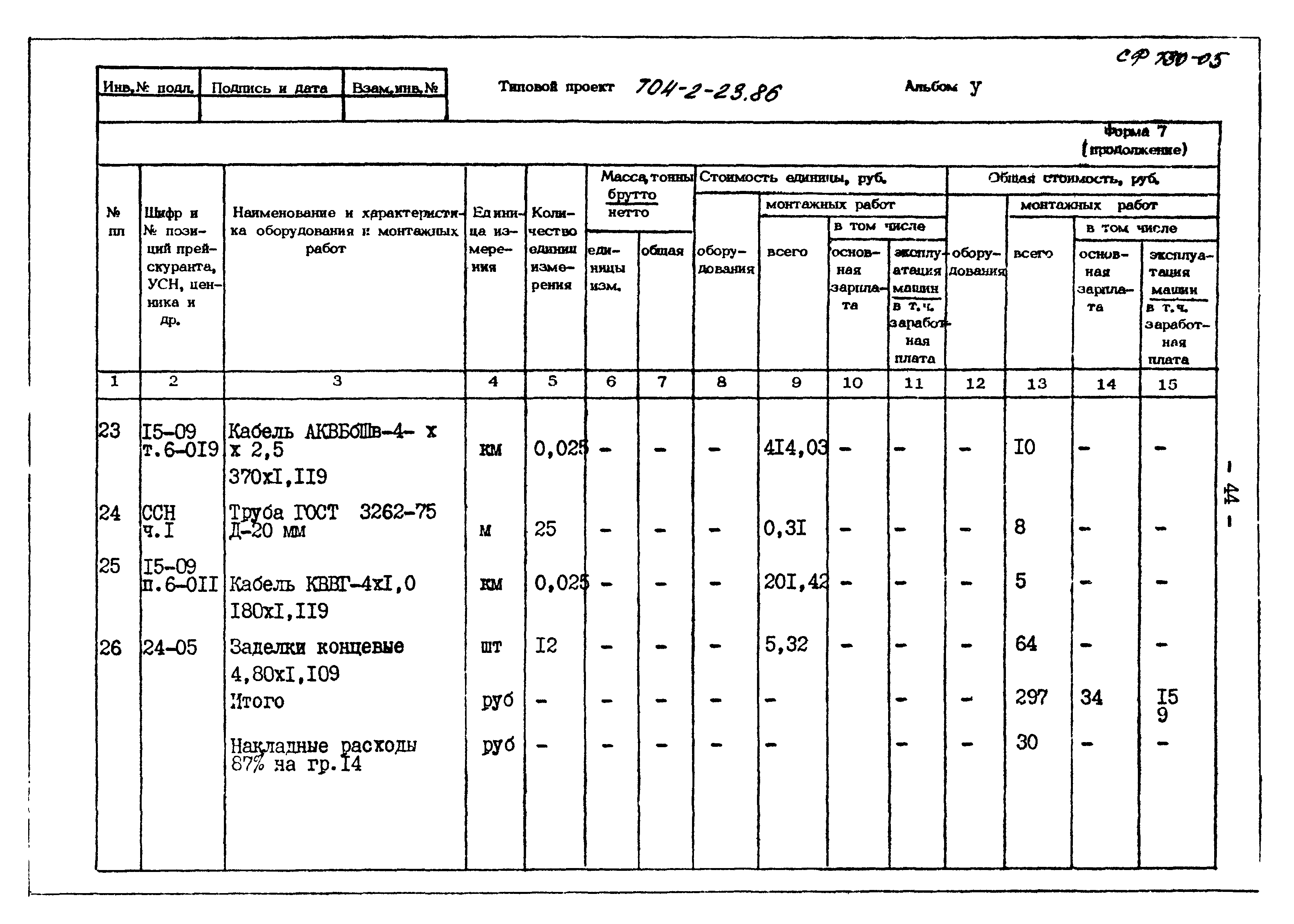 Типовой проект 704-2-23.86