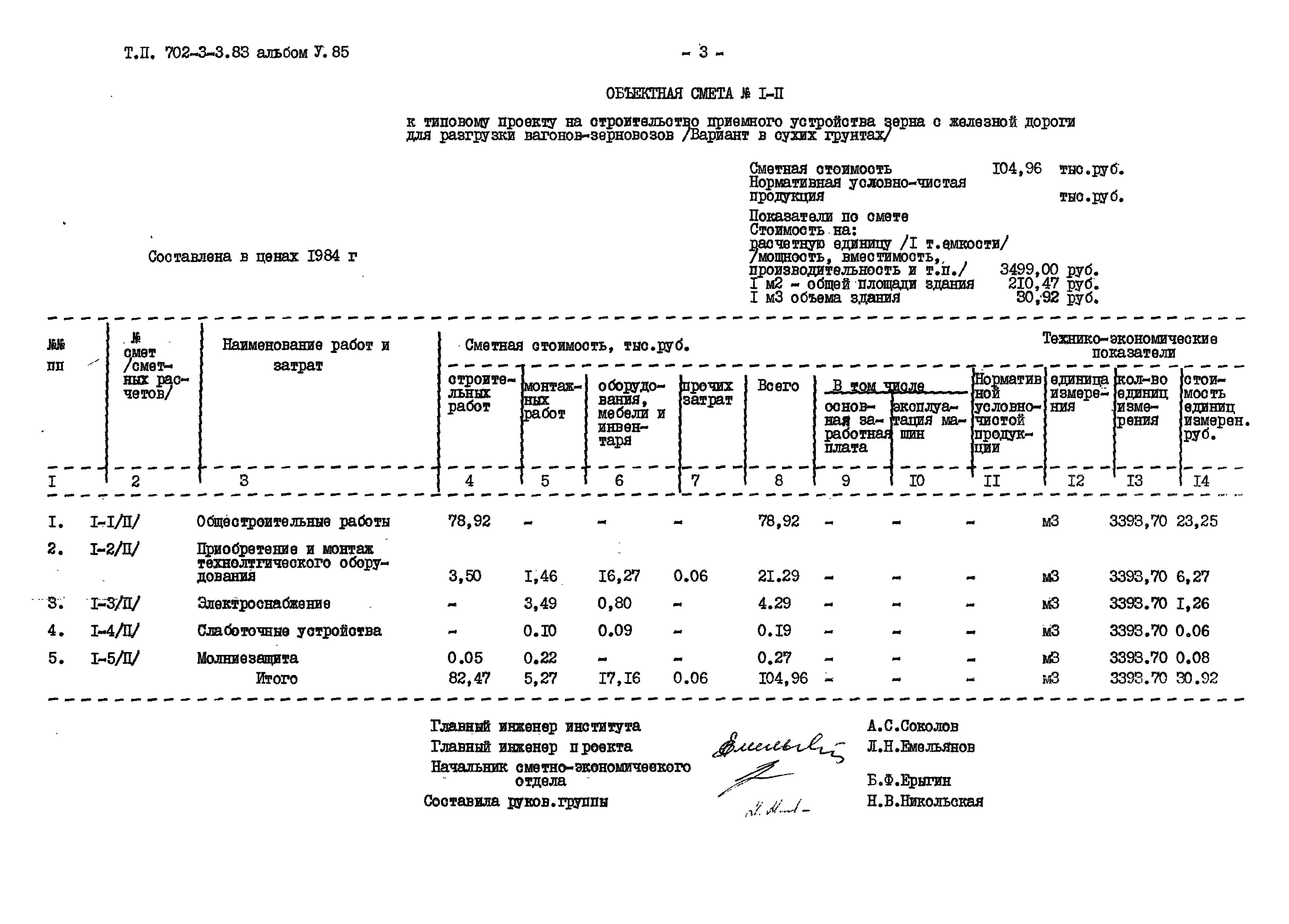 Типовой проект 702-3-3.83