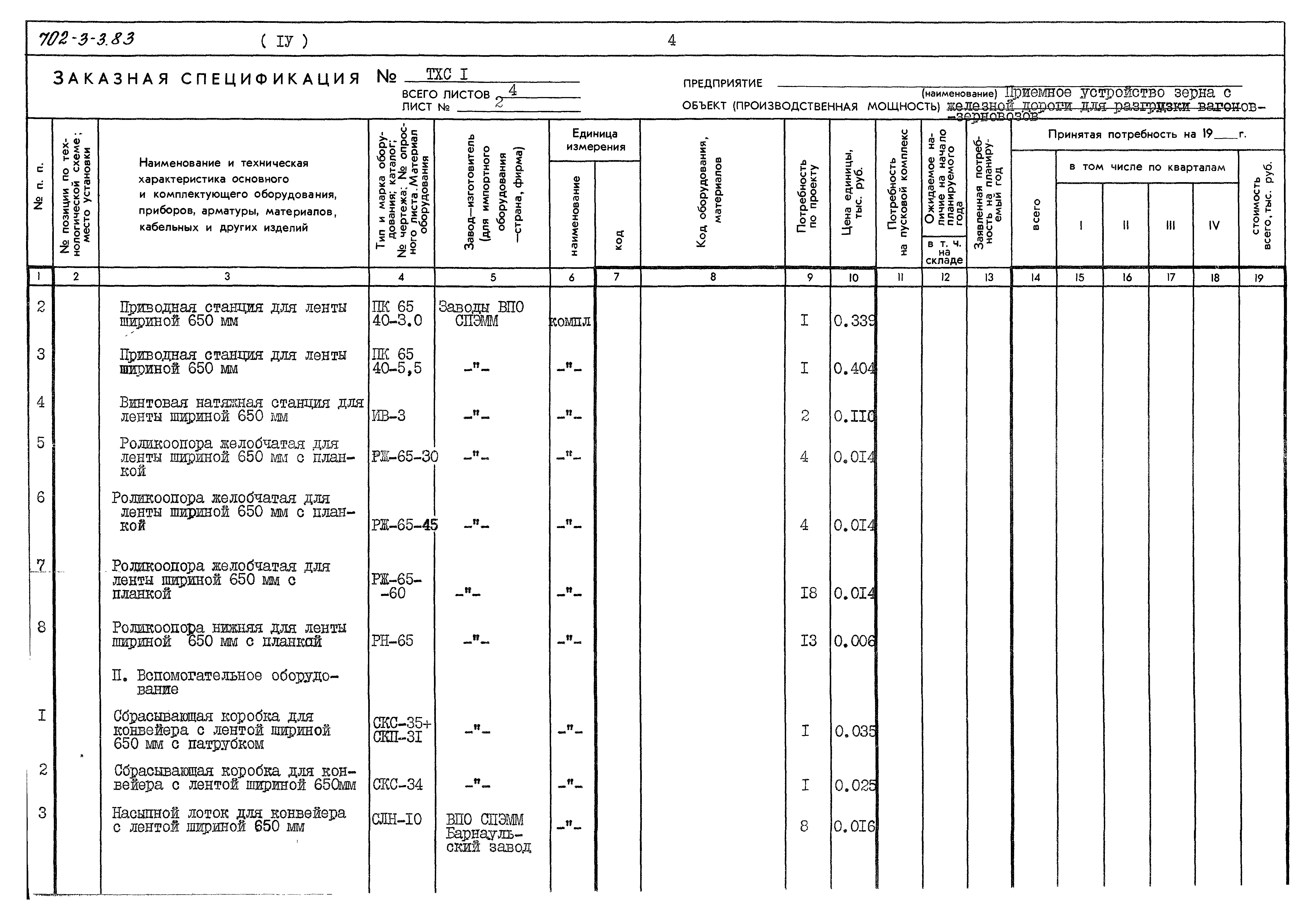 Типовой проект 702-3-3.83