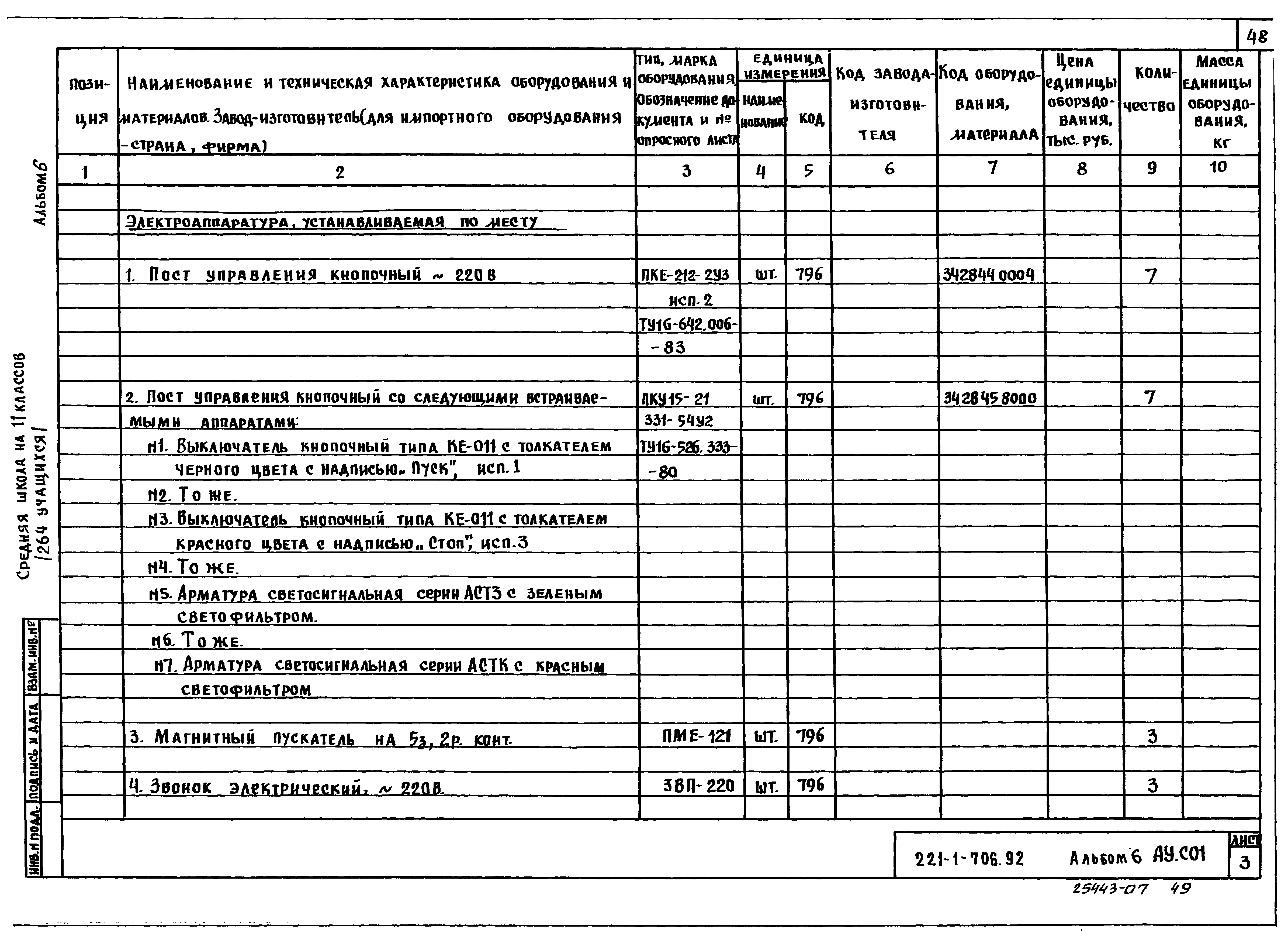 Типовой проект 221-1-706.92