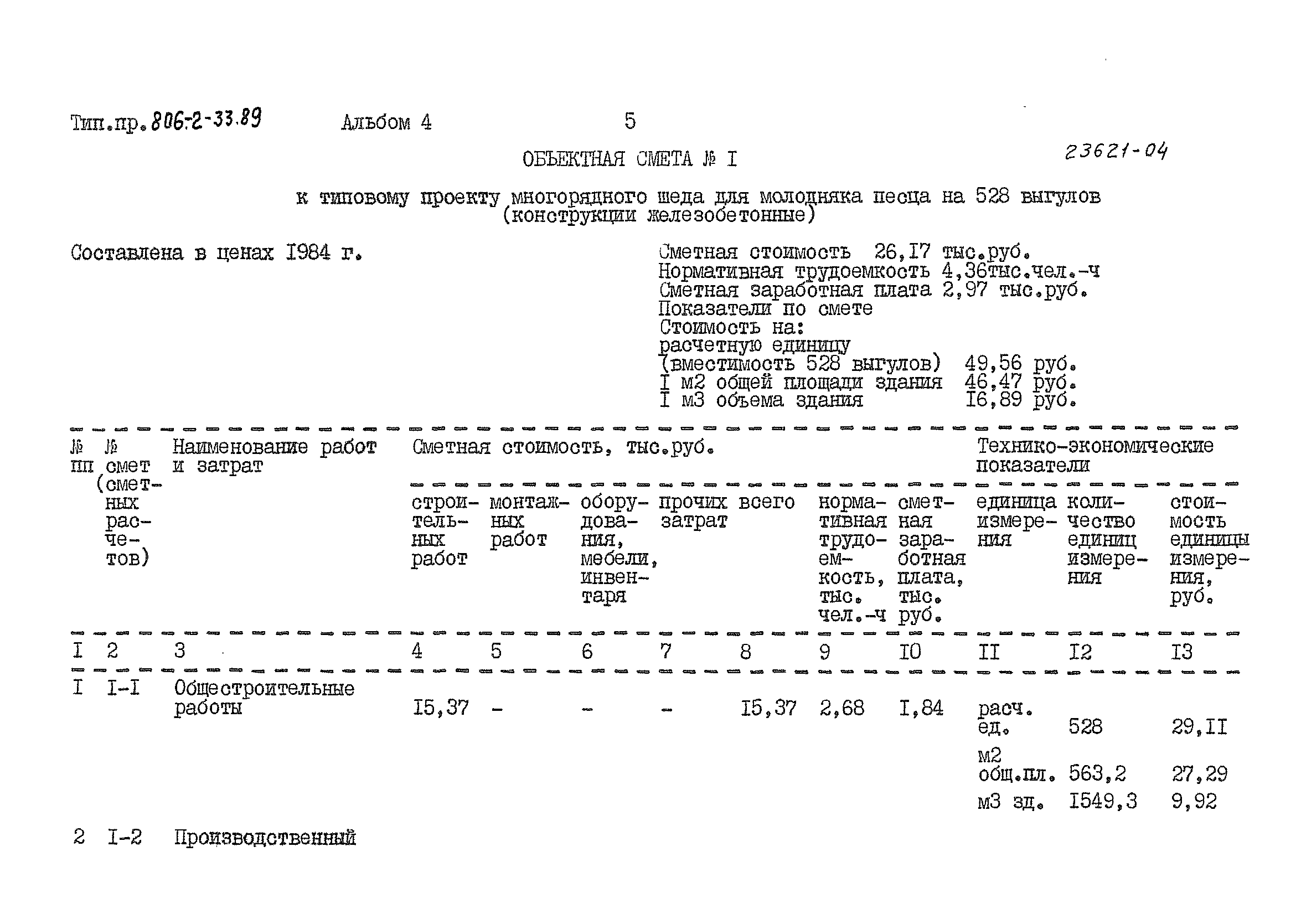 Типовой проект 806-2-33.89