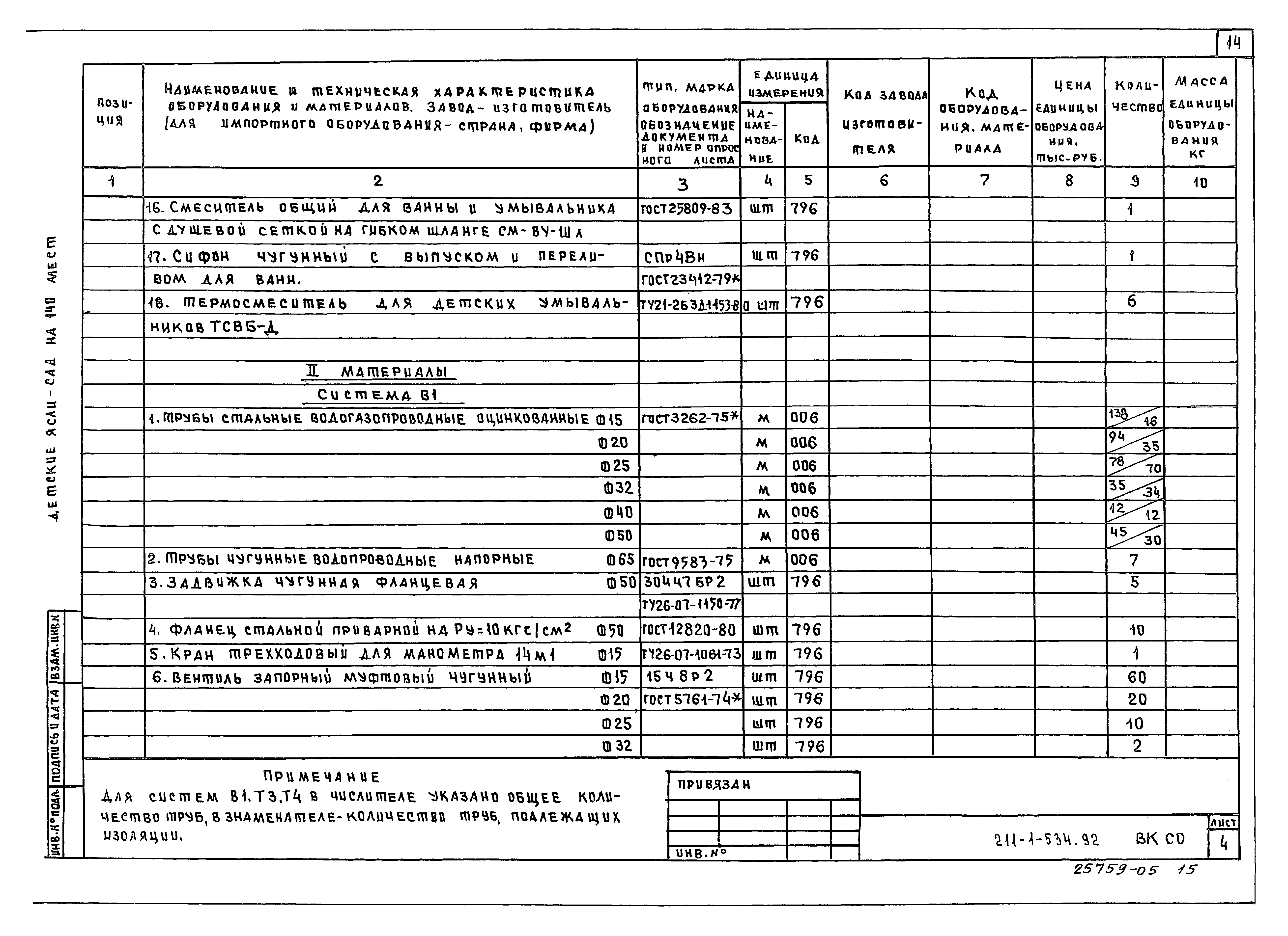 Типовой проект 211-1-534.92