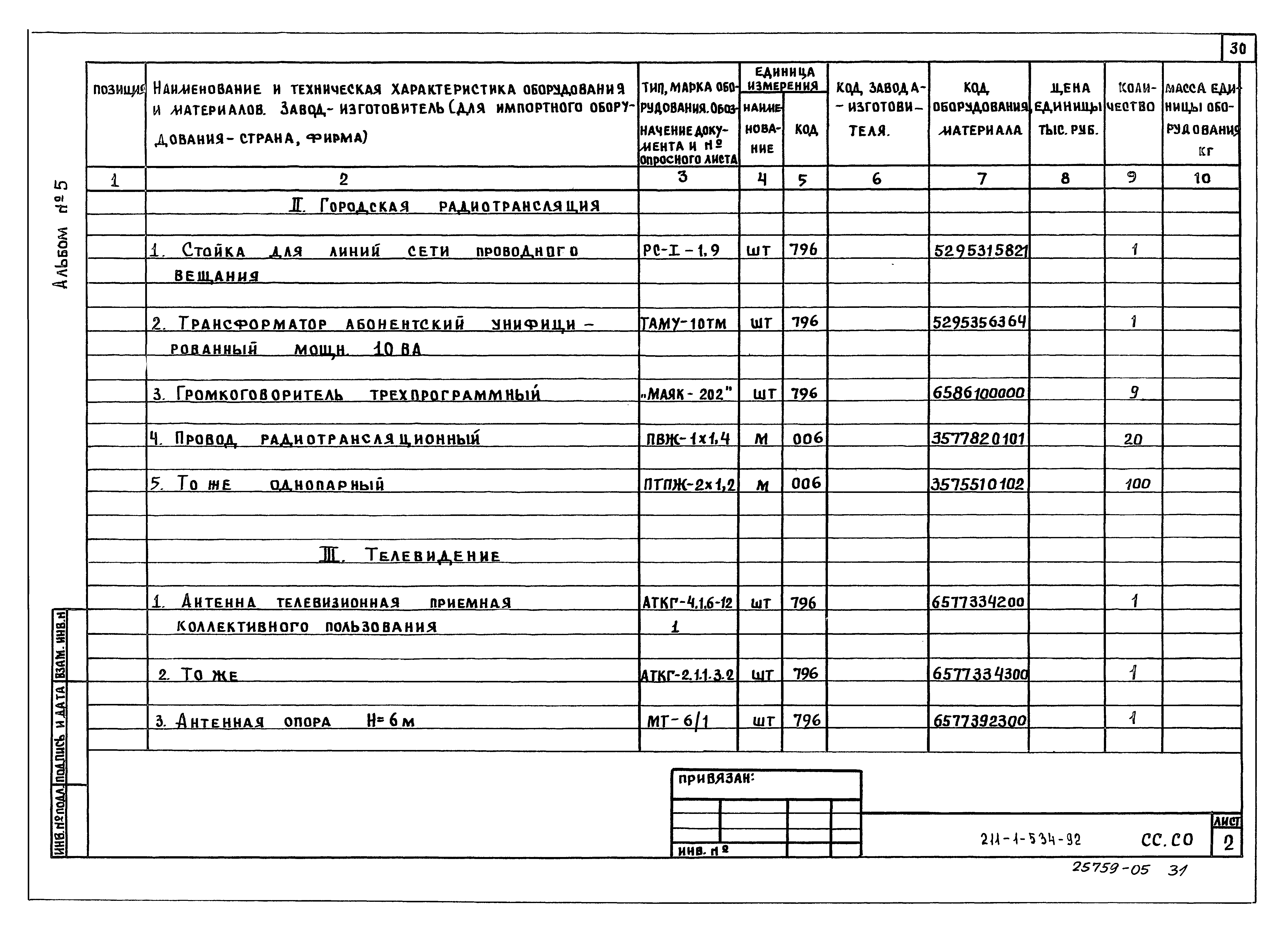 Типовой проект 211-1-534.92