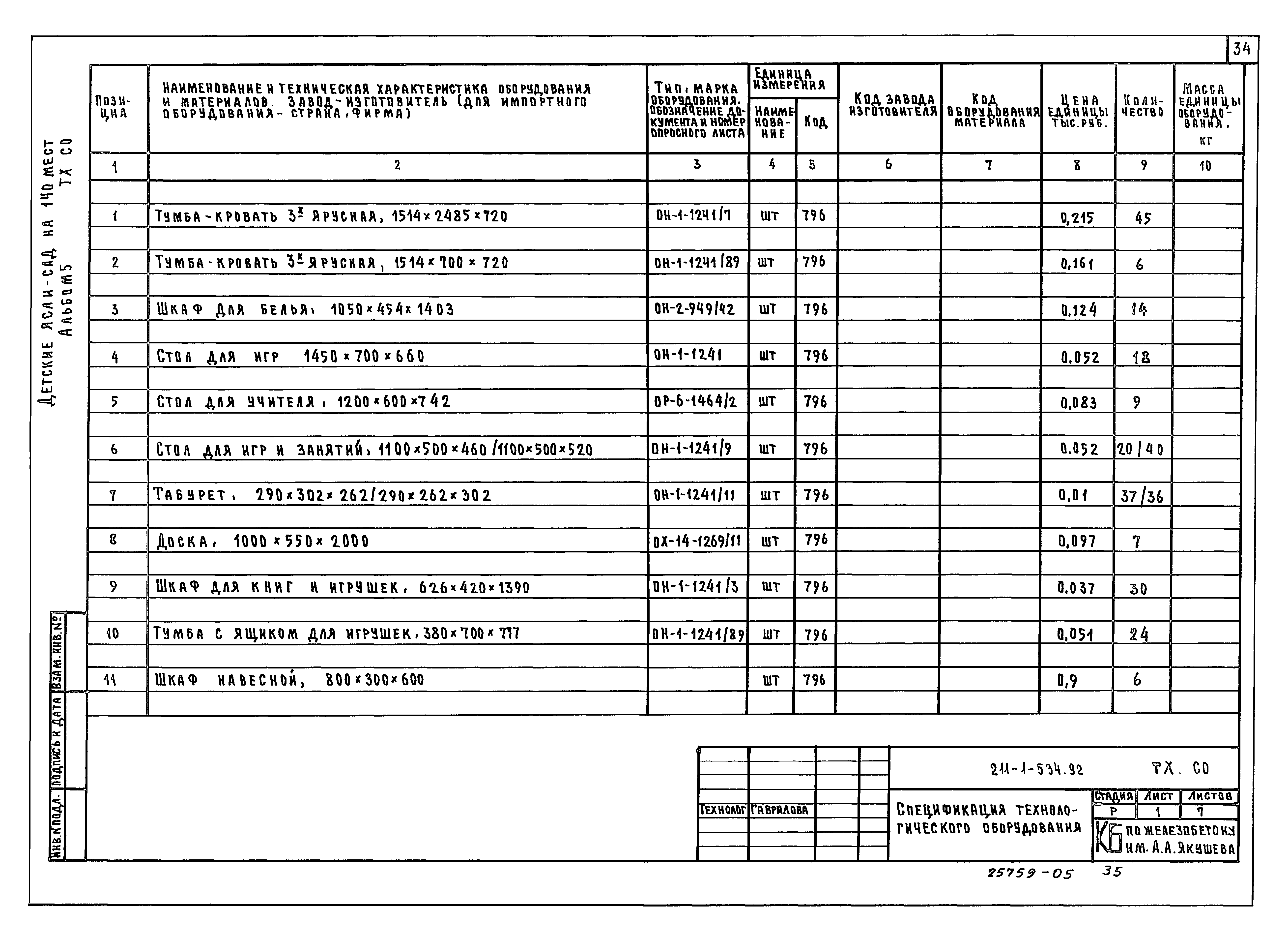 Типовой проект 211-1-534.92