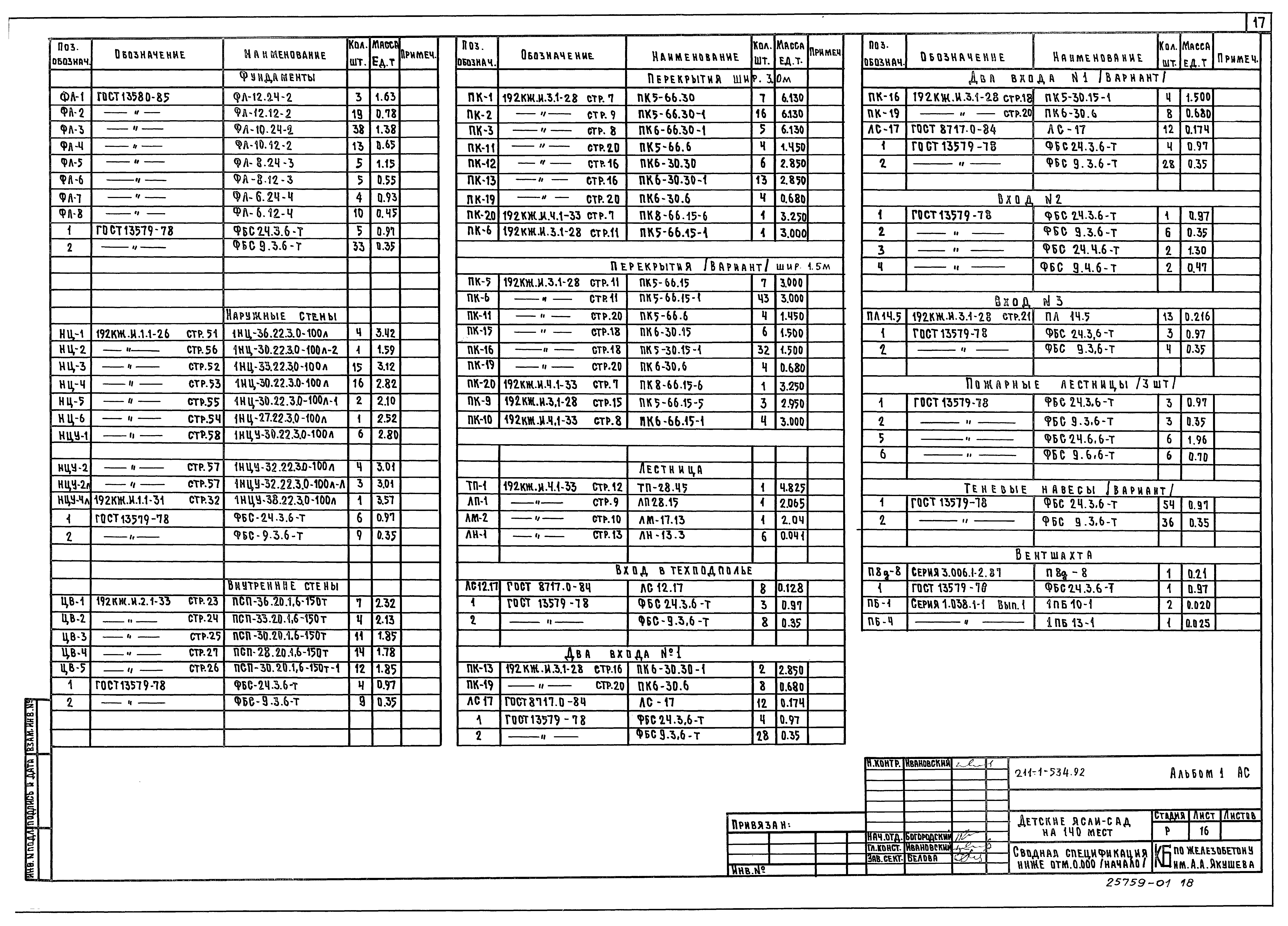 Типовой проект 211-1-534.92