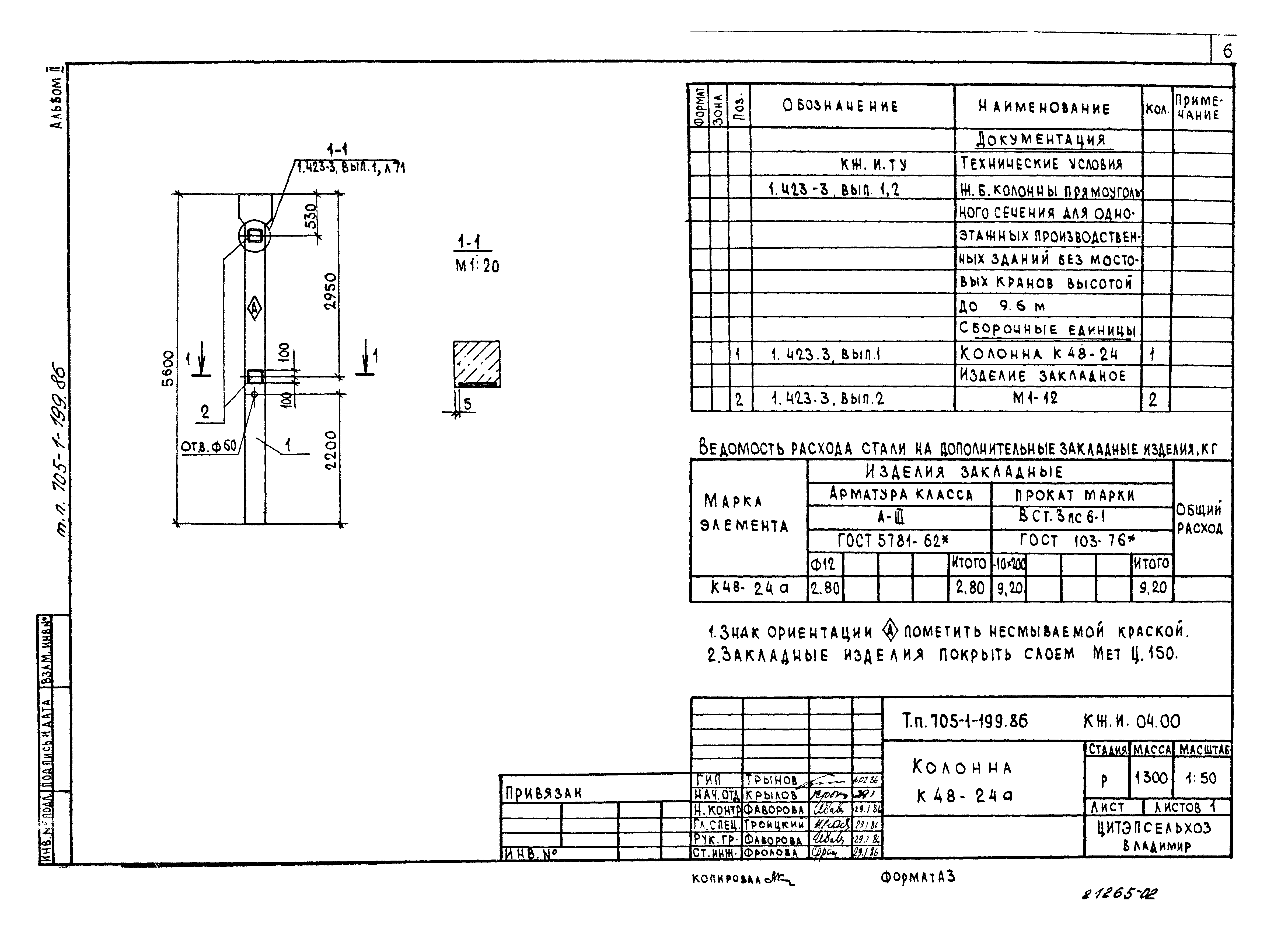 Типовой проект 705-1-199.86