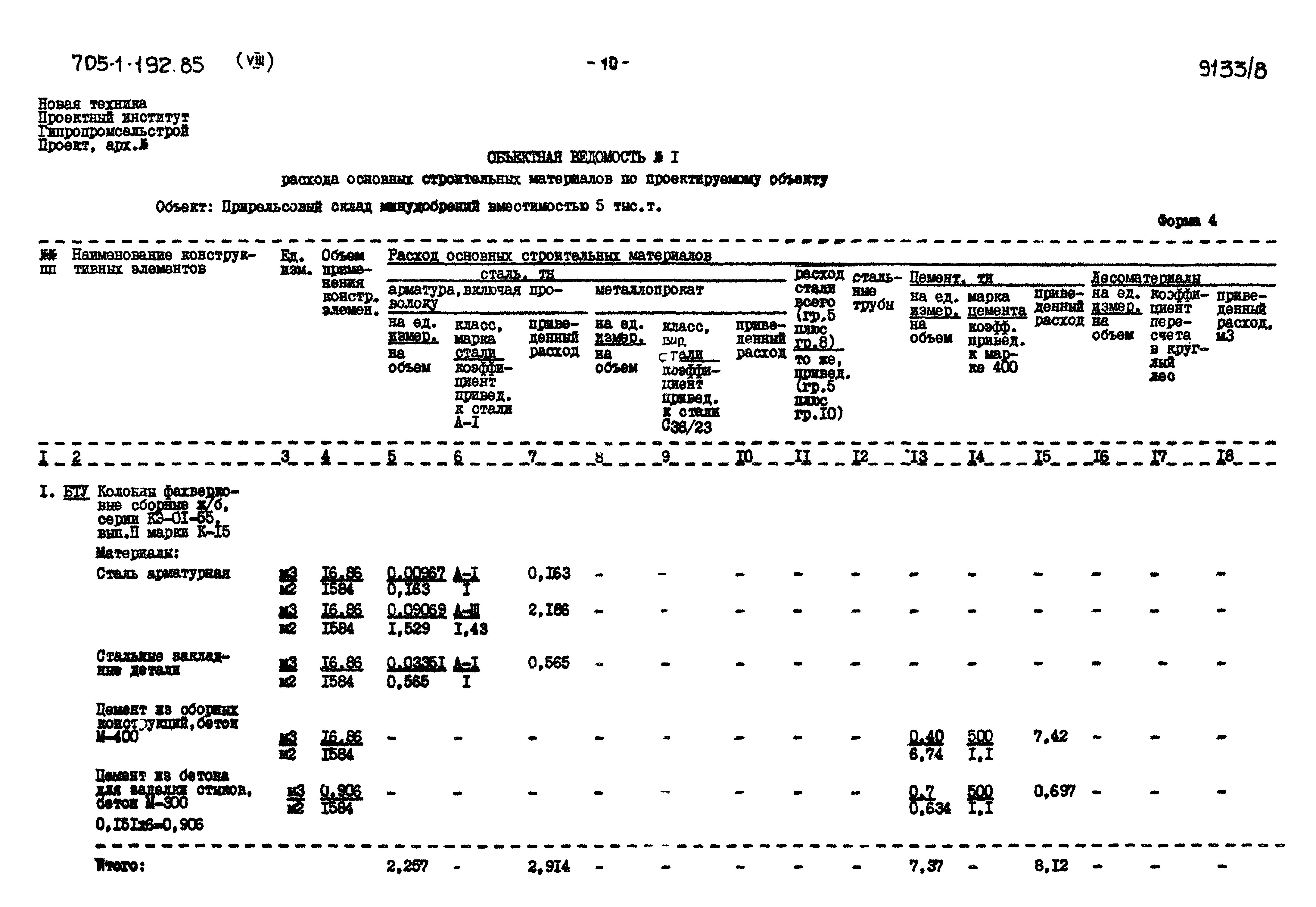 Типовой проект 705-1-192.85