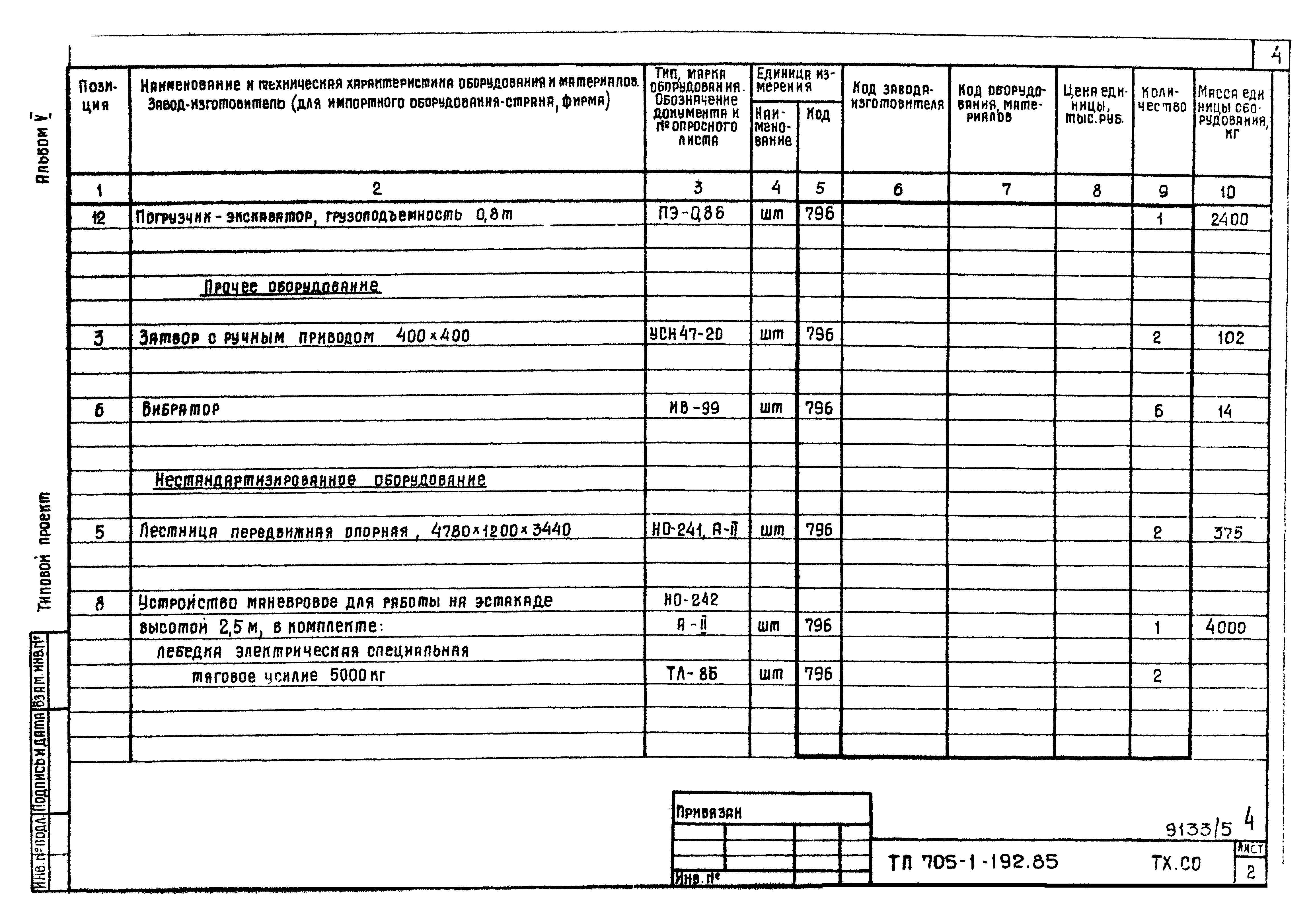 Типовой проект 705-1-192.85