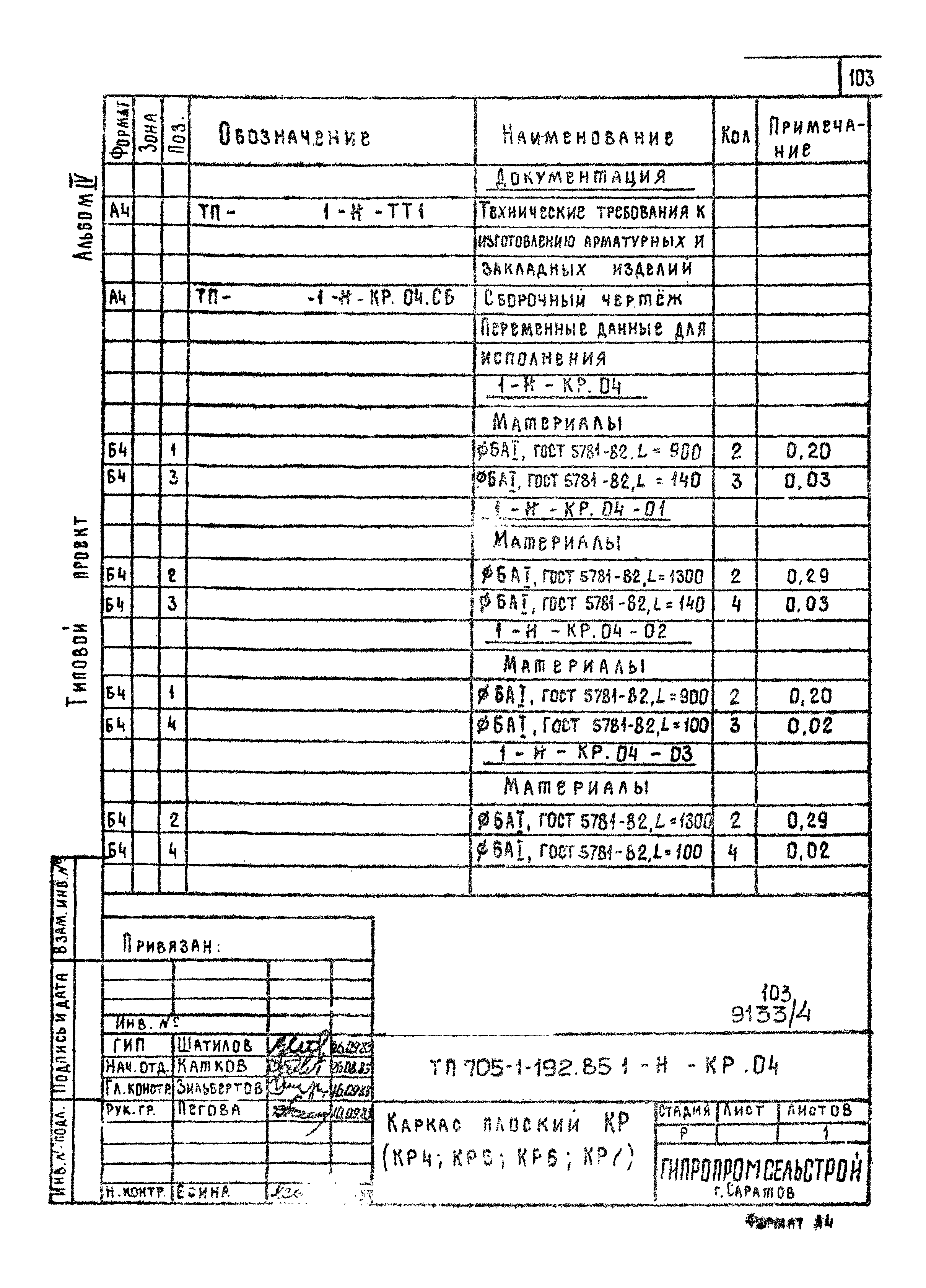 Типовой проект 705-1-192.85