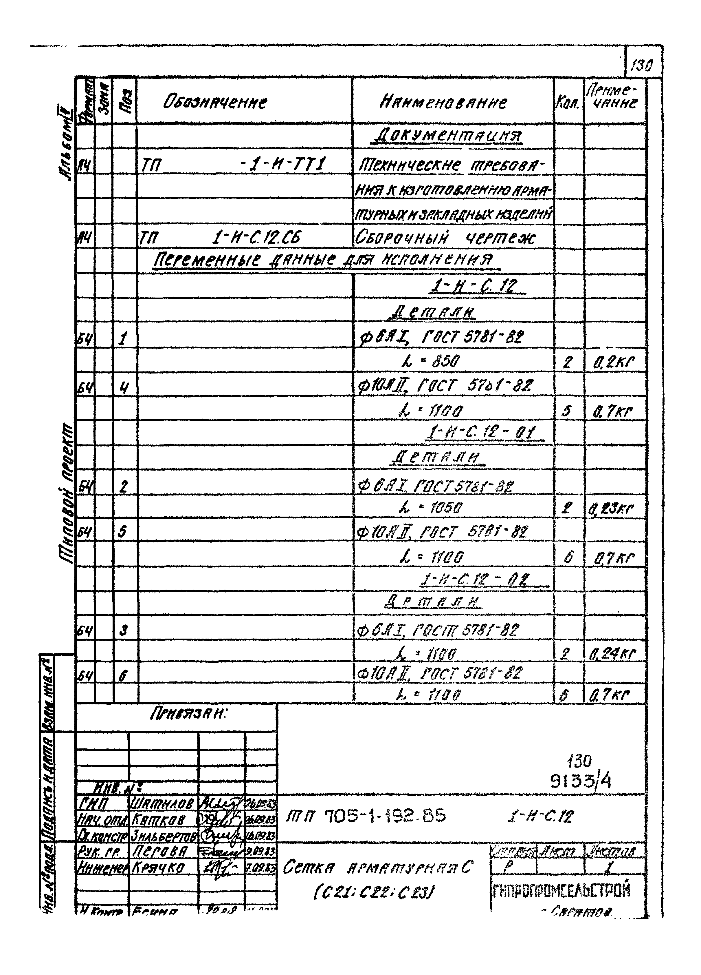 Типовой проект 705-1-192.85