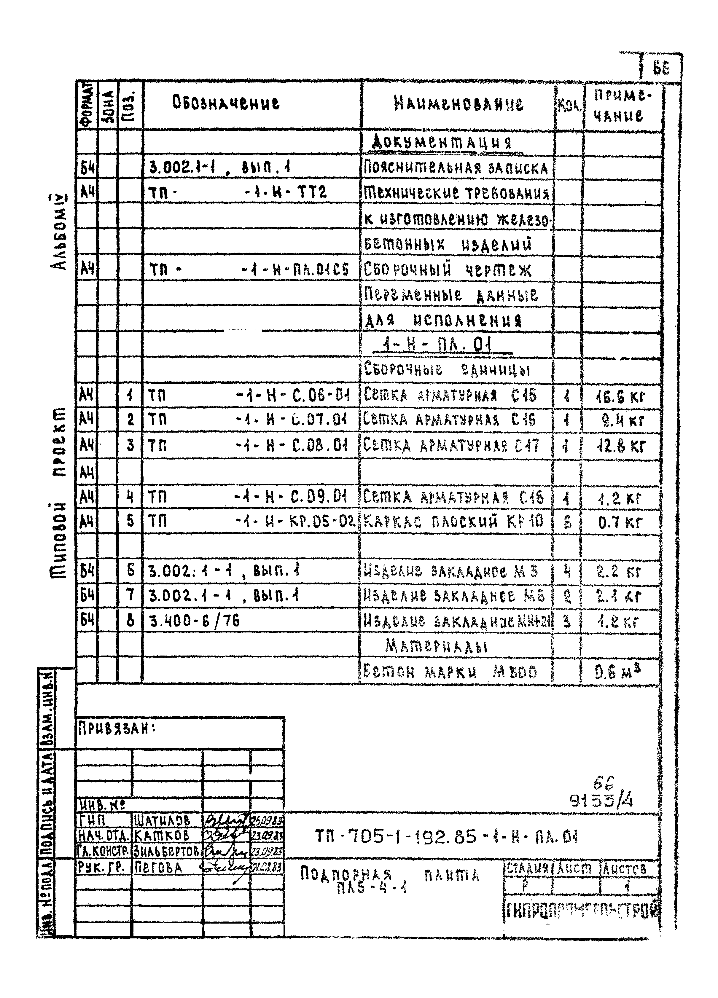 Типовой проект 705-1-192.85