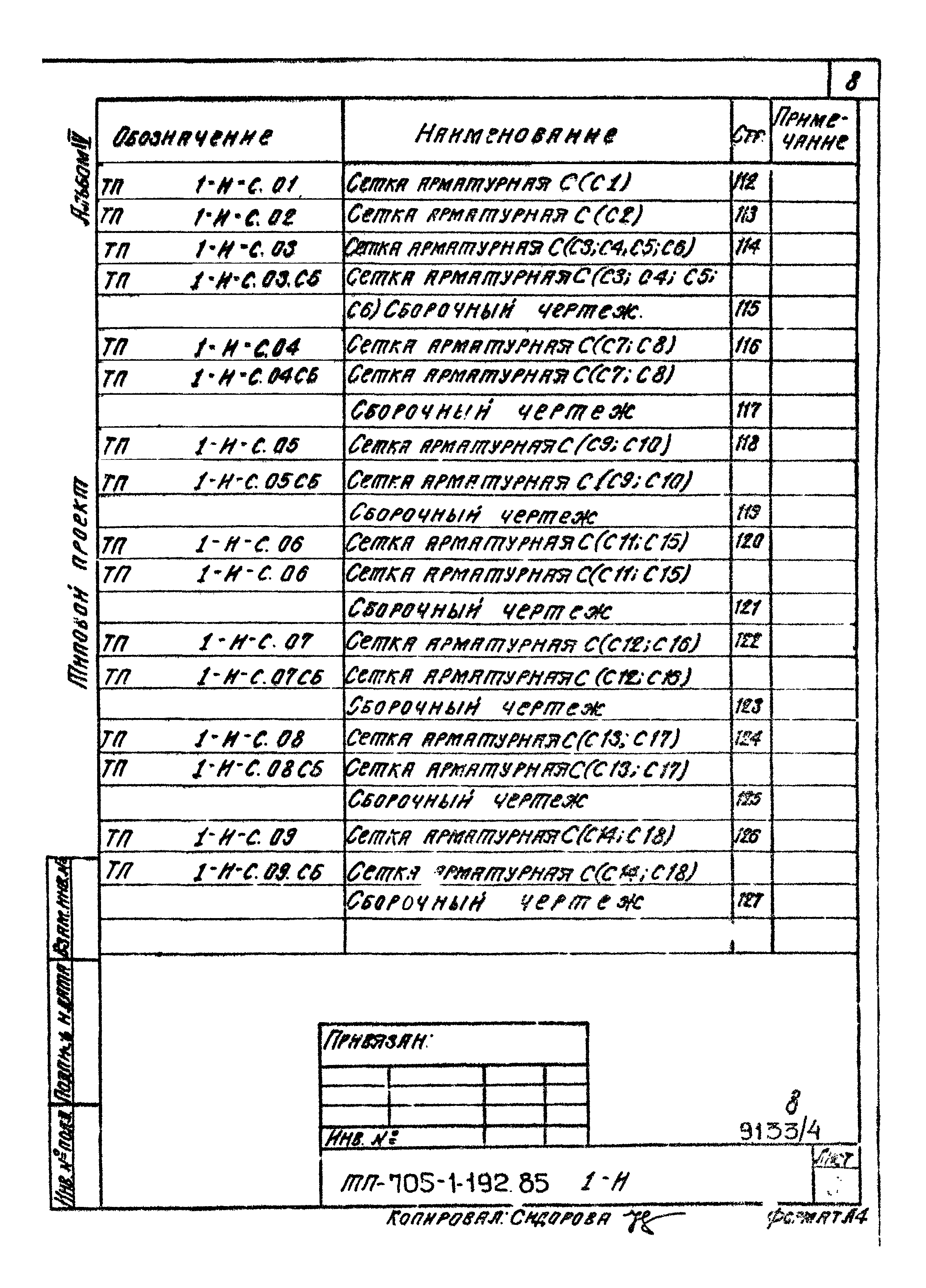 Типовой проект 705-1-192.85