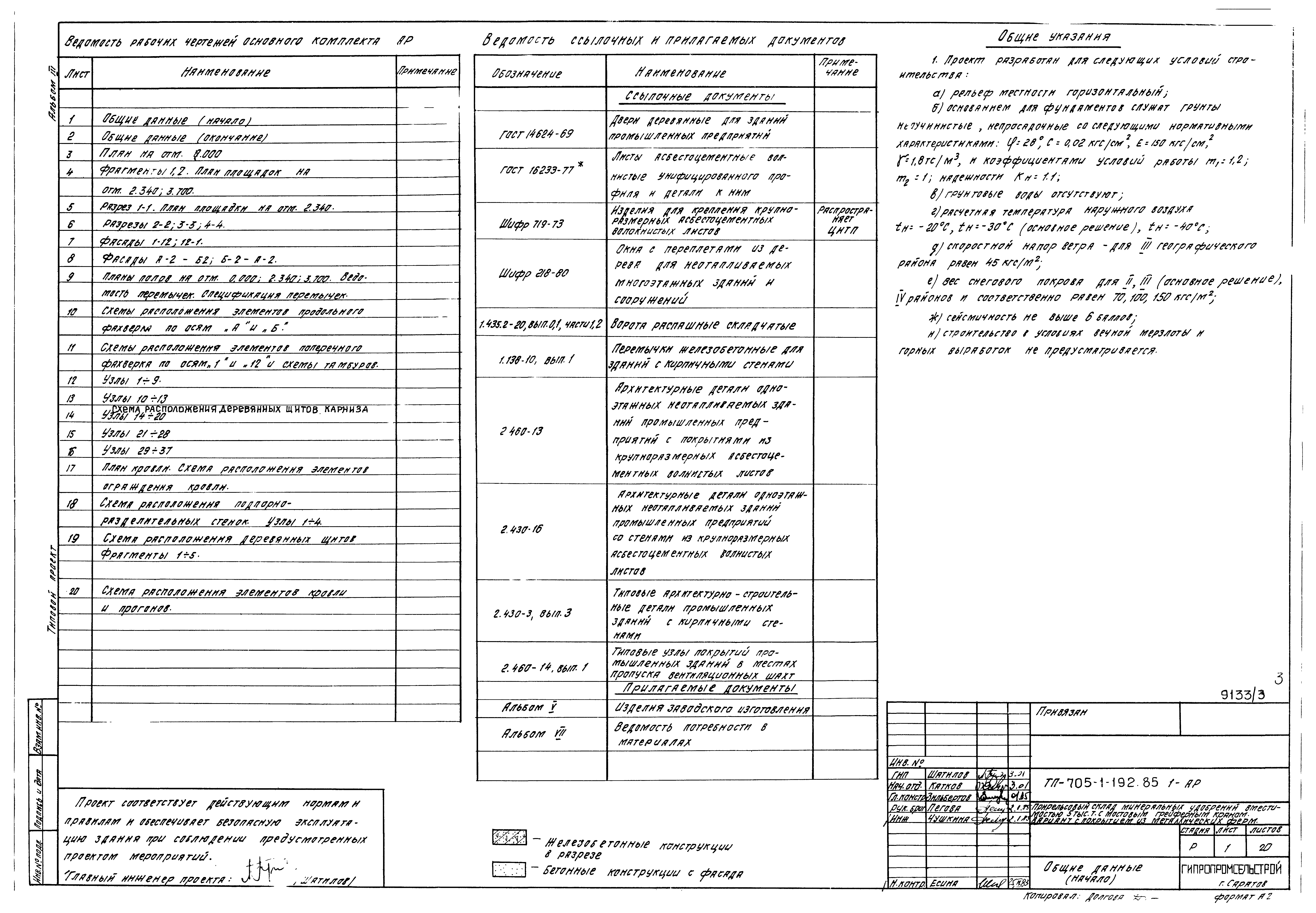 Типовой проект 705-1-192.85