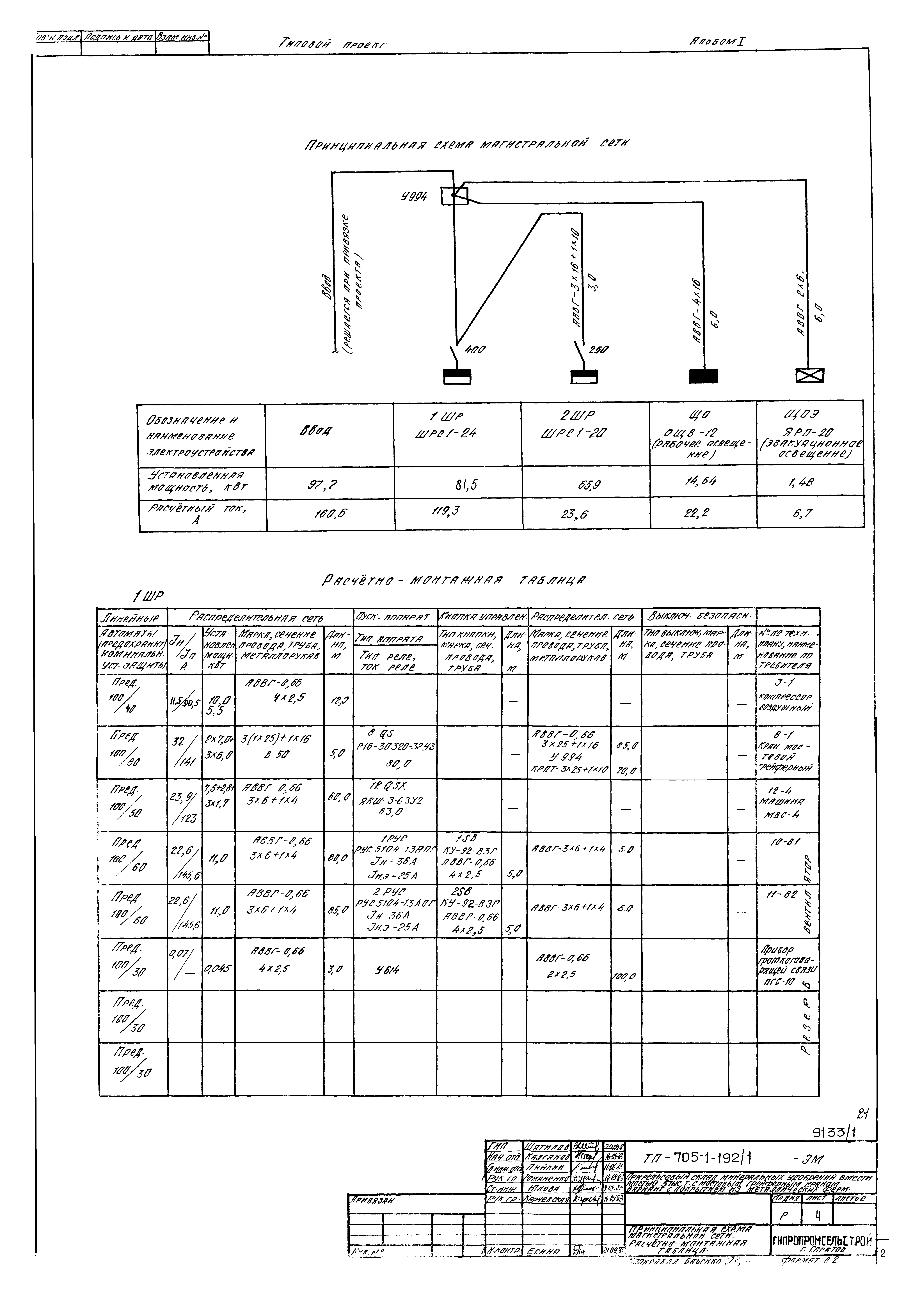 Типовой проект 705-1-192.85