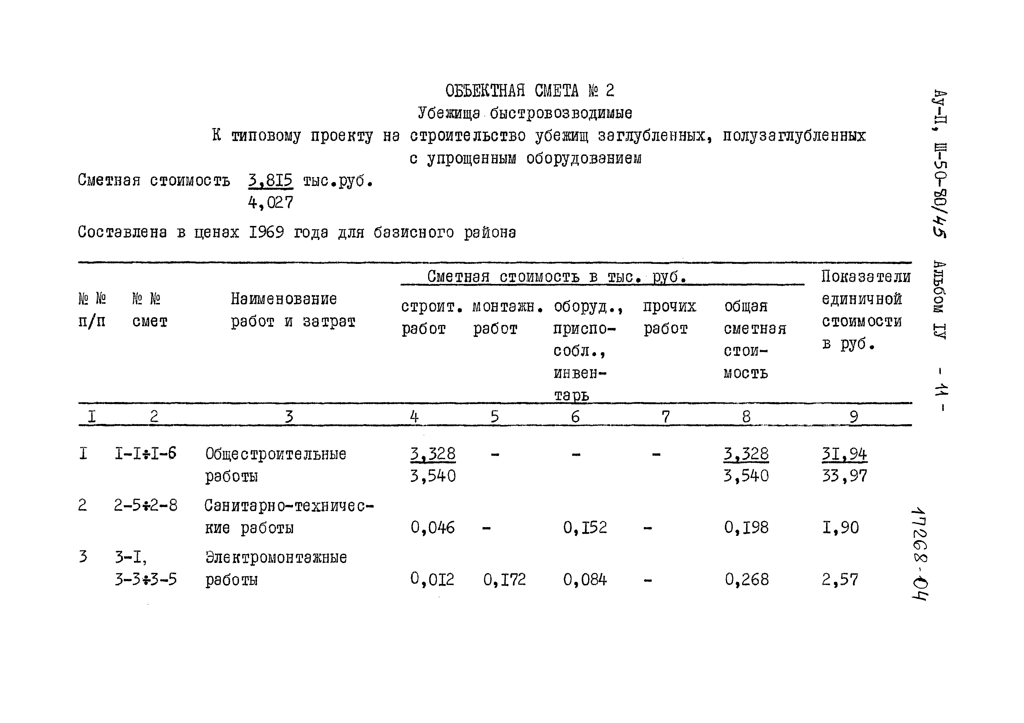 Типовой проект Ау-II,III-50-80/45