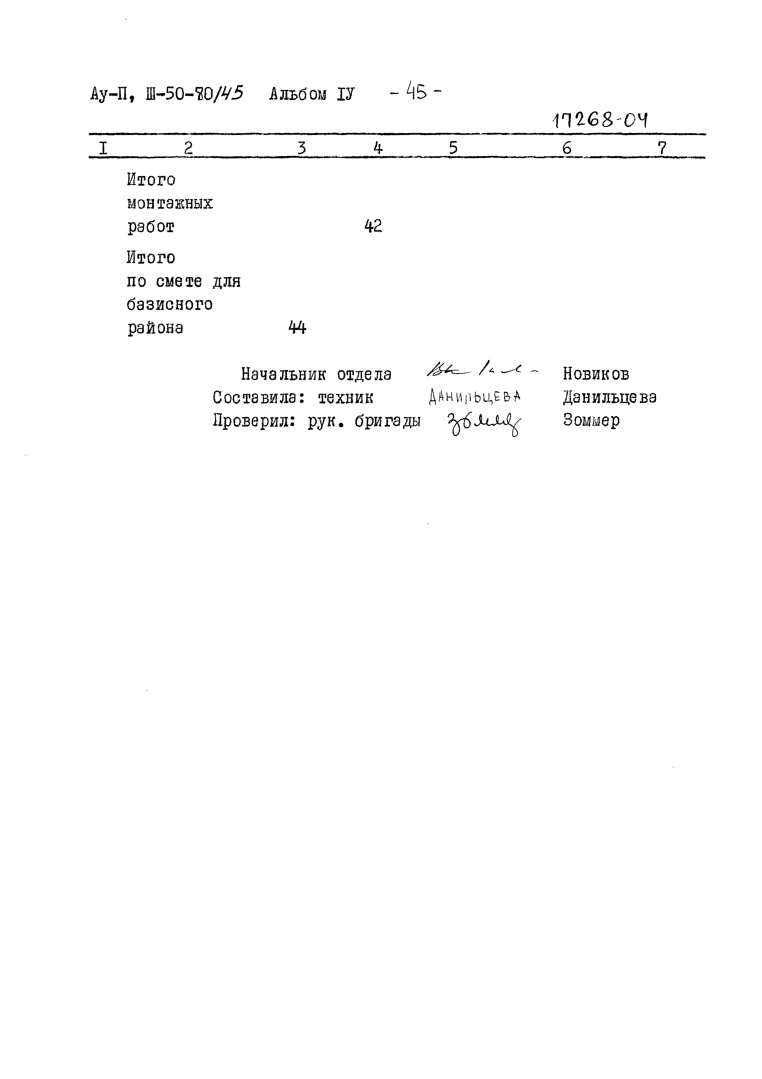 Типовой проект Ау-II,III-50-80/45