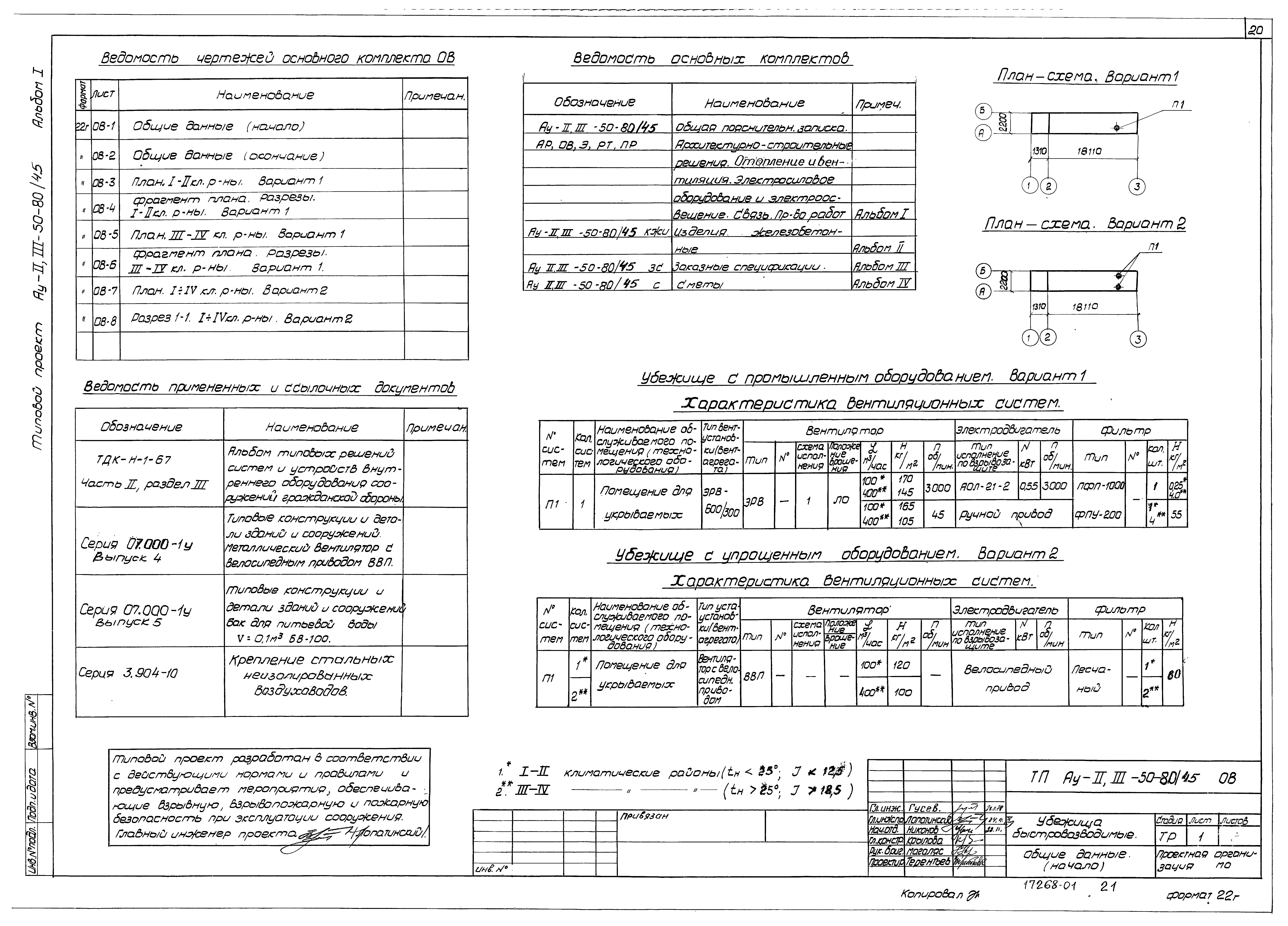 Типовой проект Ау-II,III-50-80/45