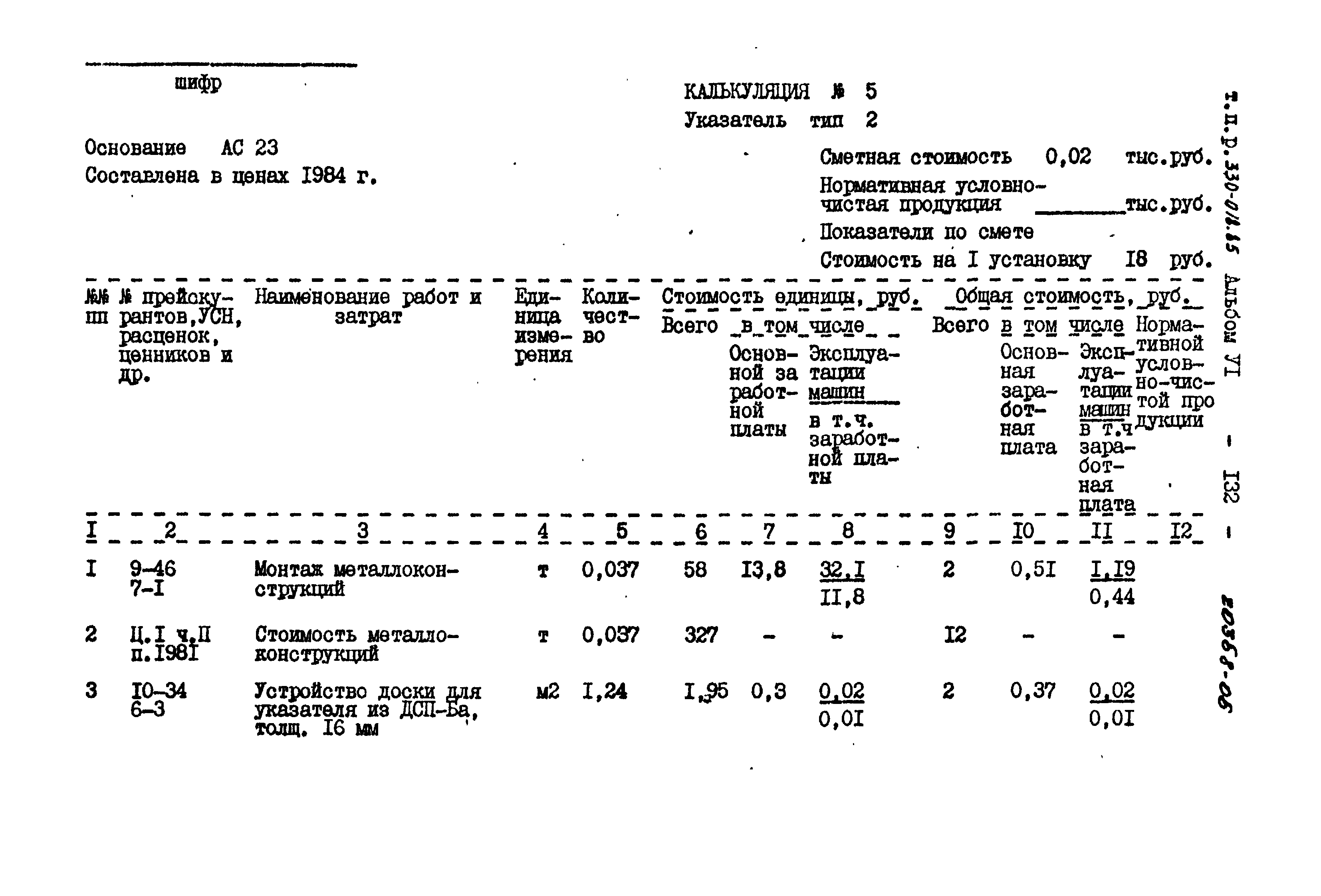 Типовой проект 330-018.85