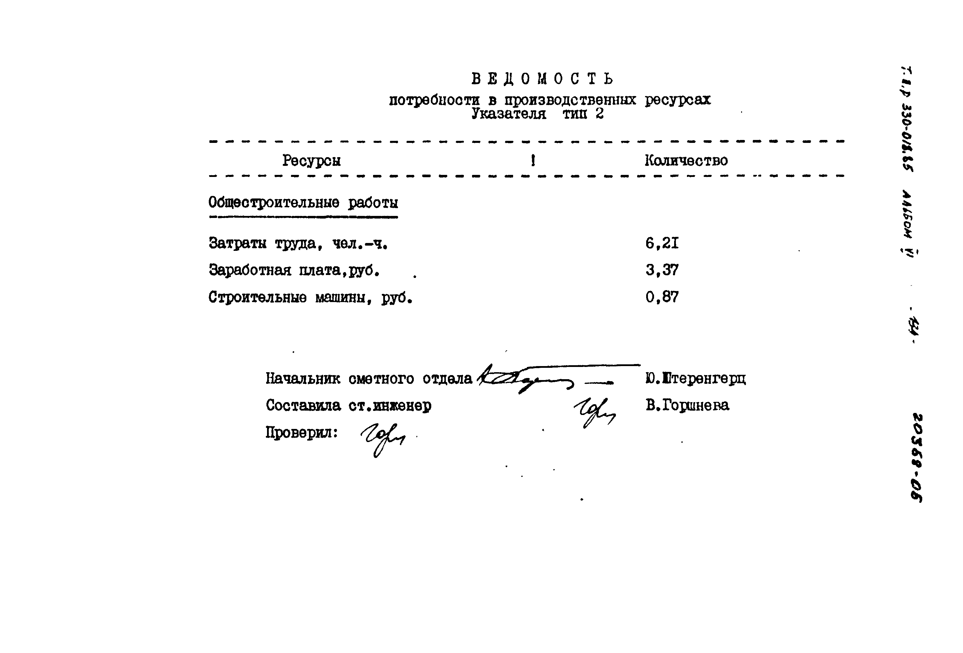 Типовой проект 330-018.85