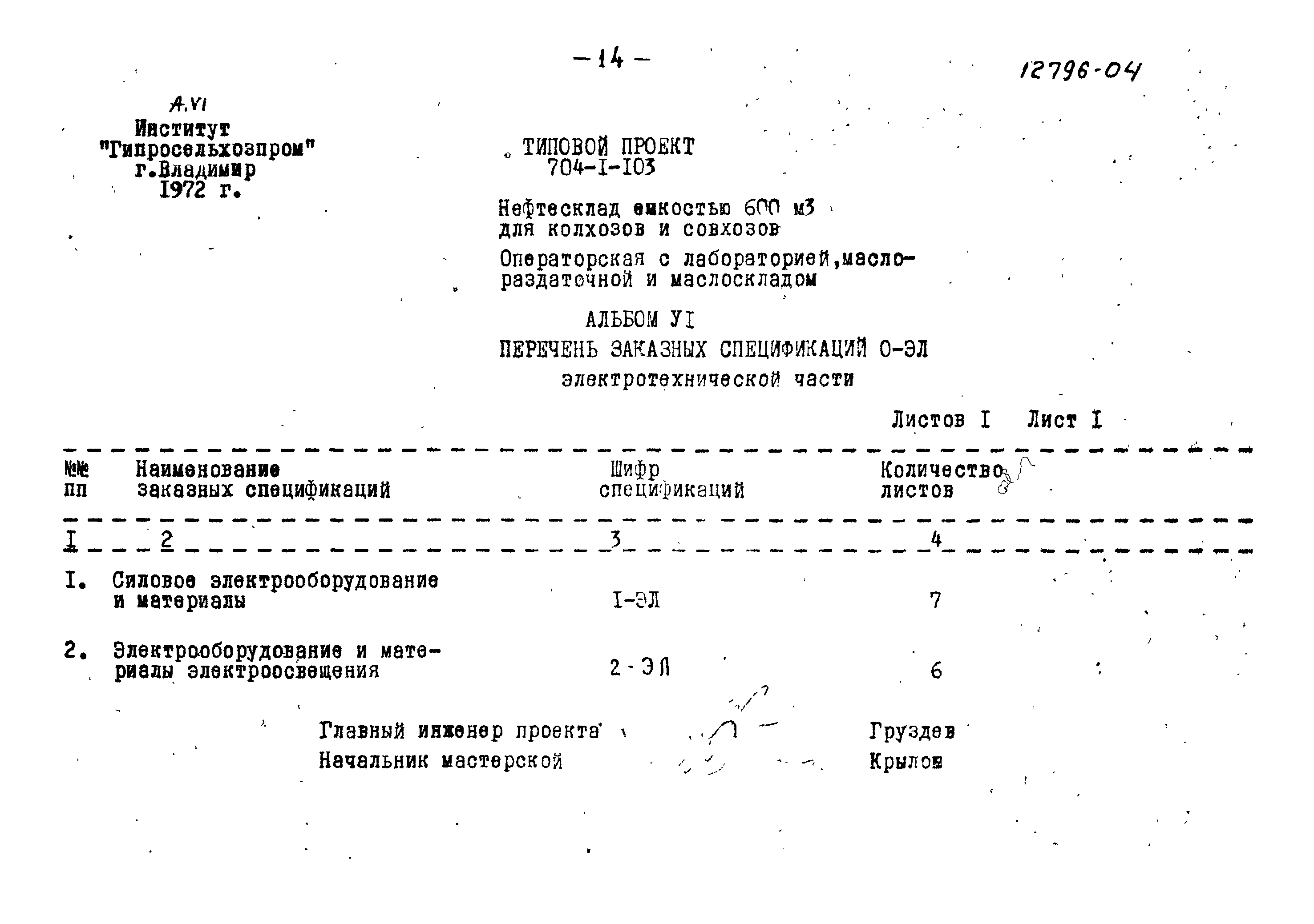 Типовой проект 704-1-103