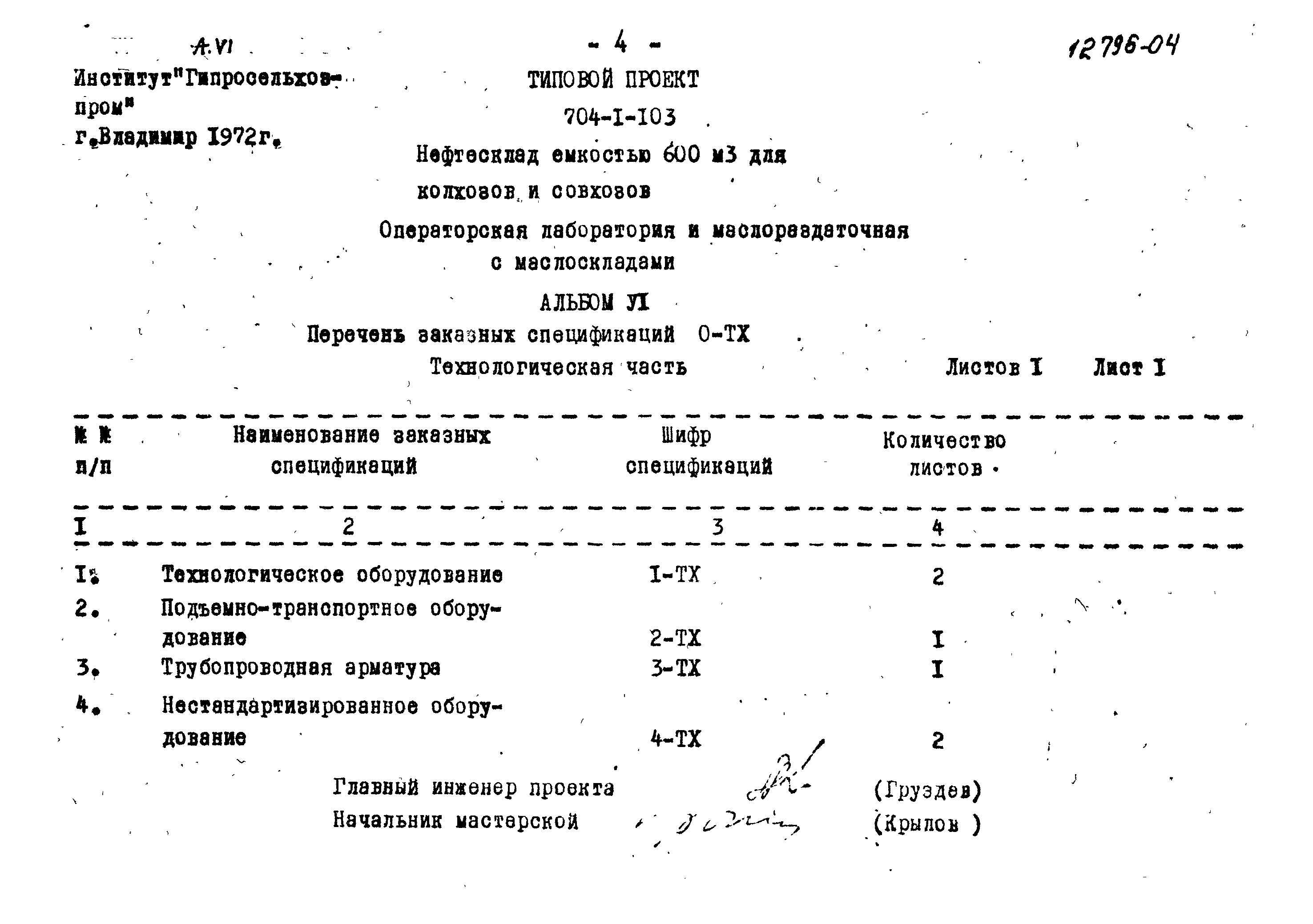 Типовой проект 704-1-103