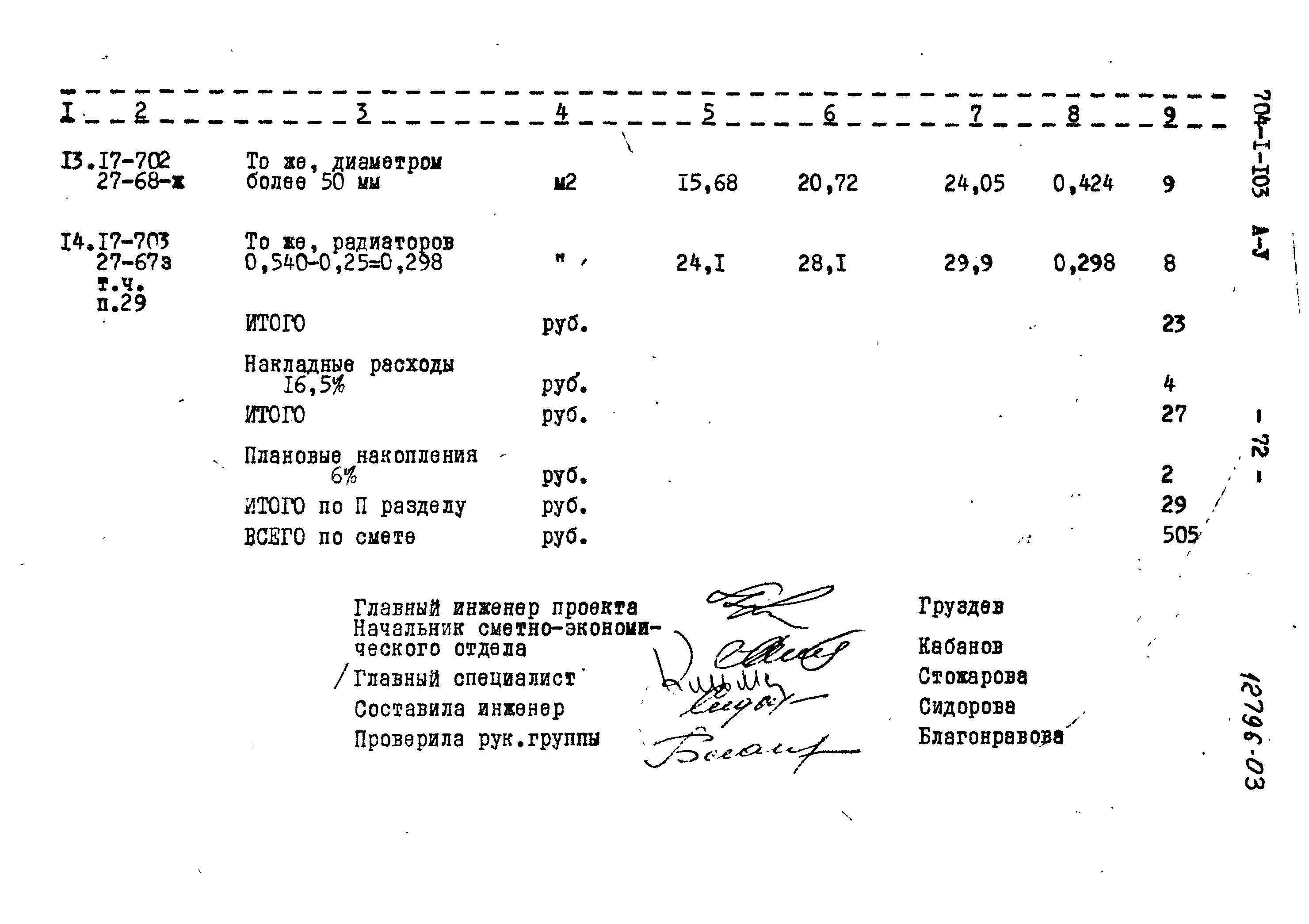 Типовой проект 704-1-103