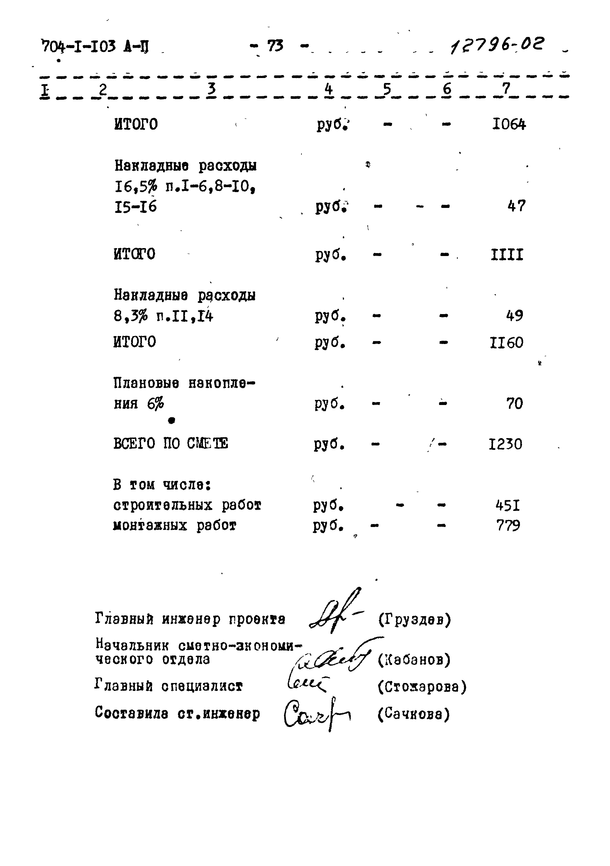 Типовой проект 704-1-103