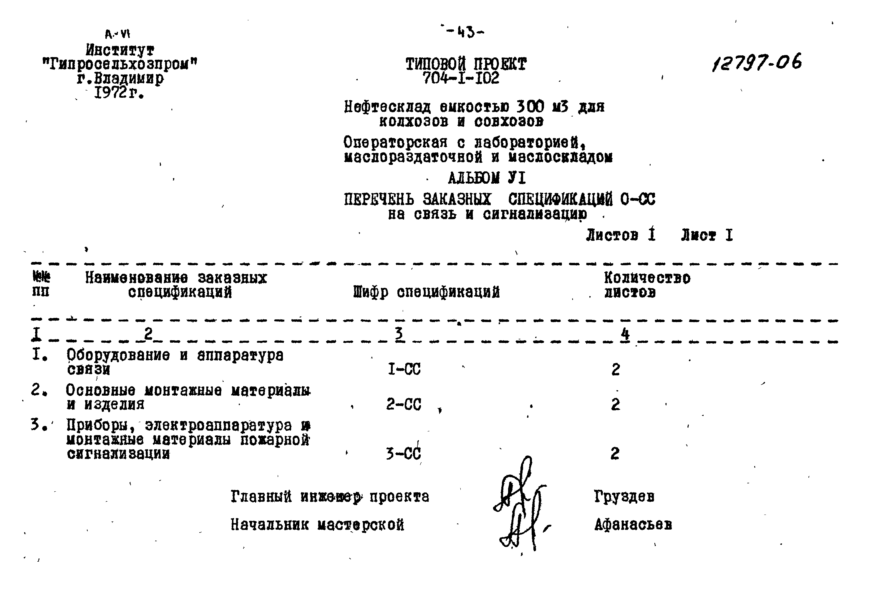 Типовой проект 704-1-102