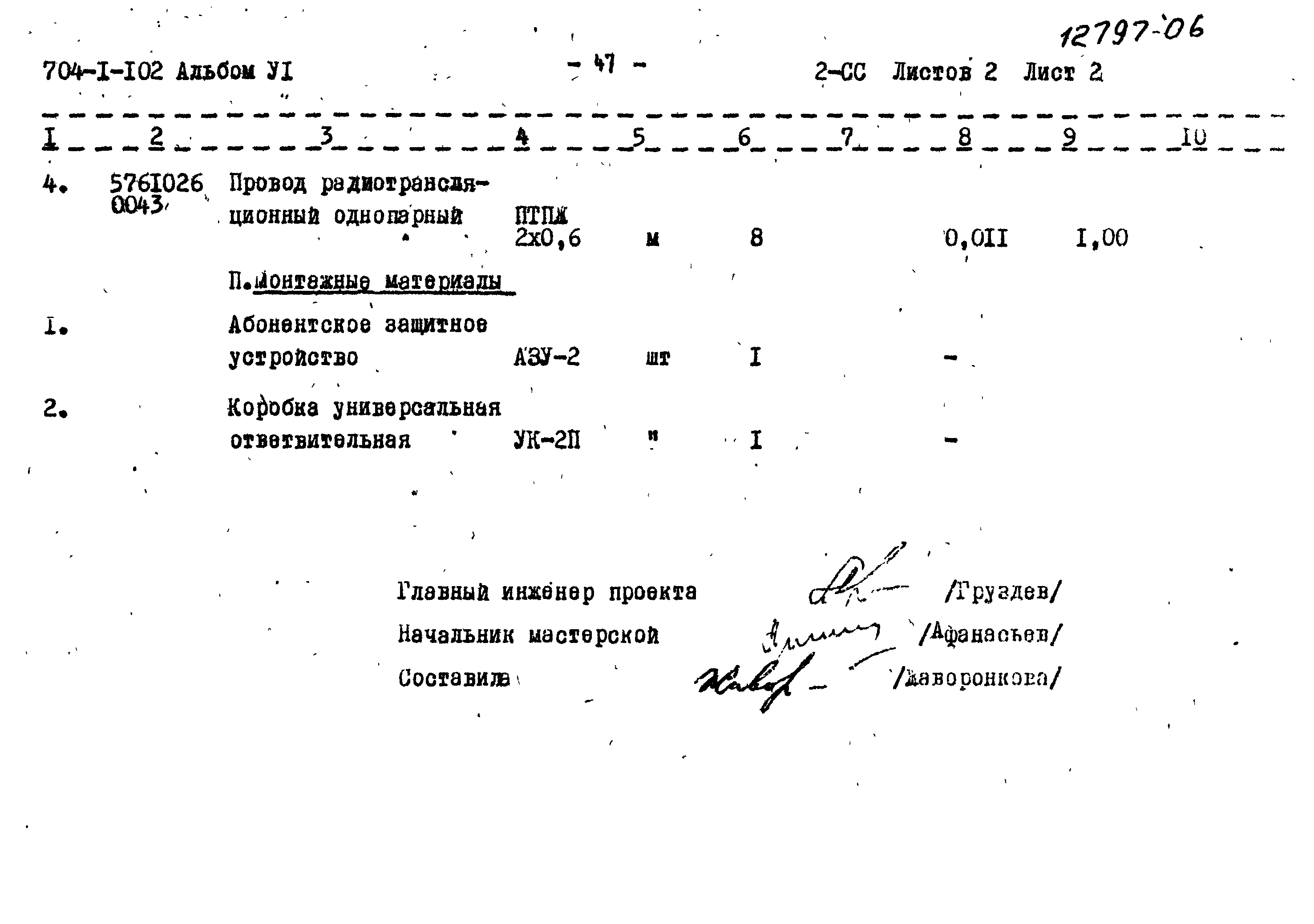 Типовой проект 704-1-102